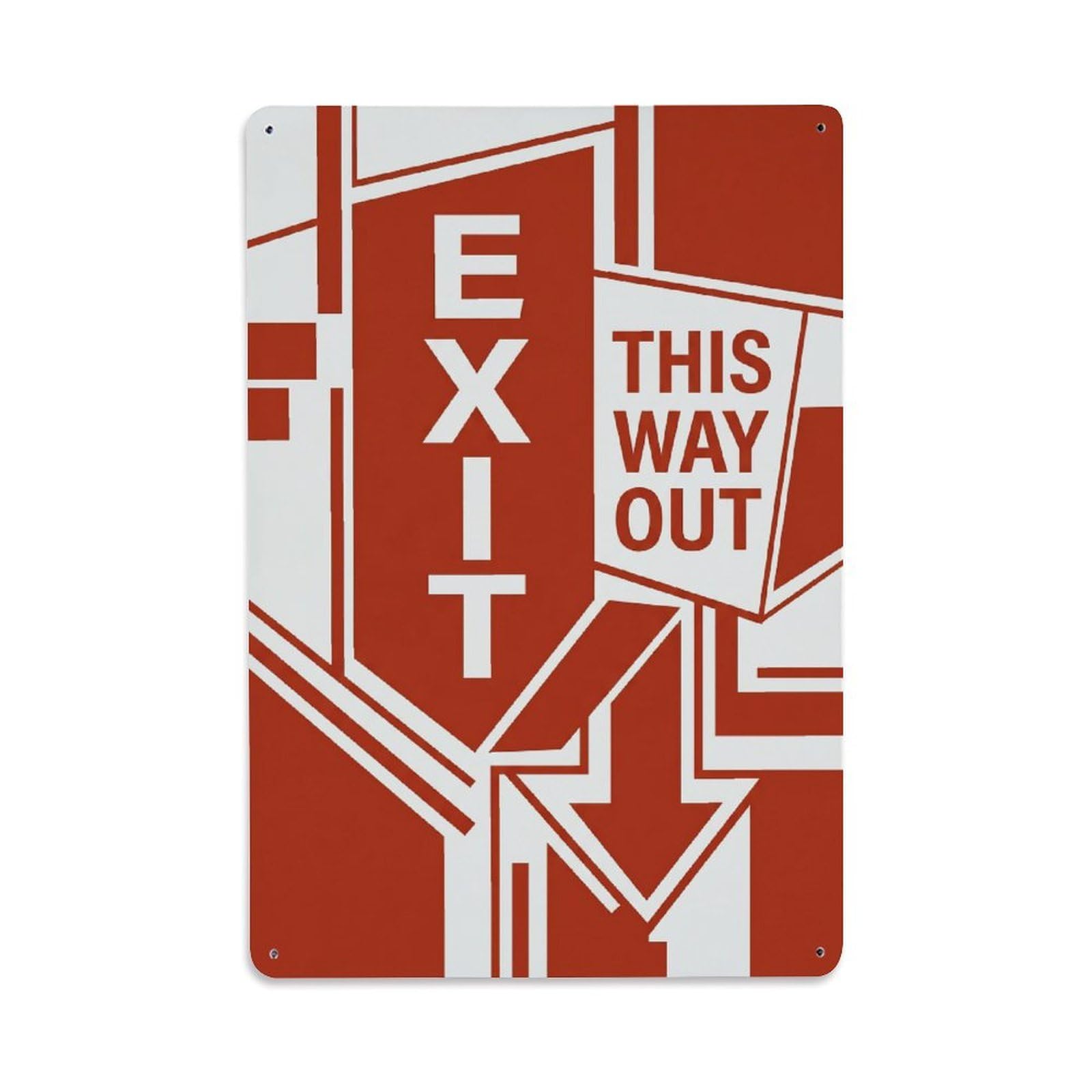 Exit This Way Out Building Hallway Vintage Metal Tin Sign Plaque Wall Decor for Cafe, Club, Garden Metal Poster 8x12Inch
