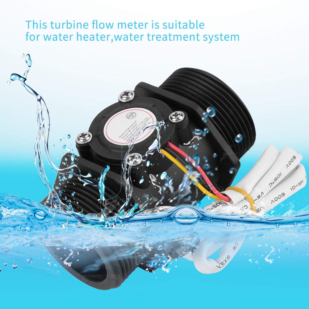 Respicefinem DN40 G1.5 Turbine Meter Water Hall Sensor Switch Meter for Water Heater Shock Heat and Cold Resistant 5-150L min Rate