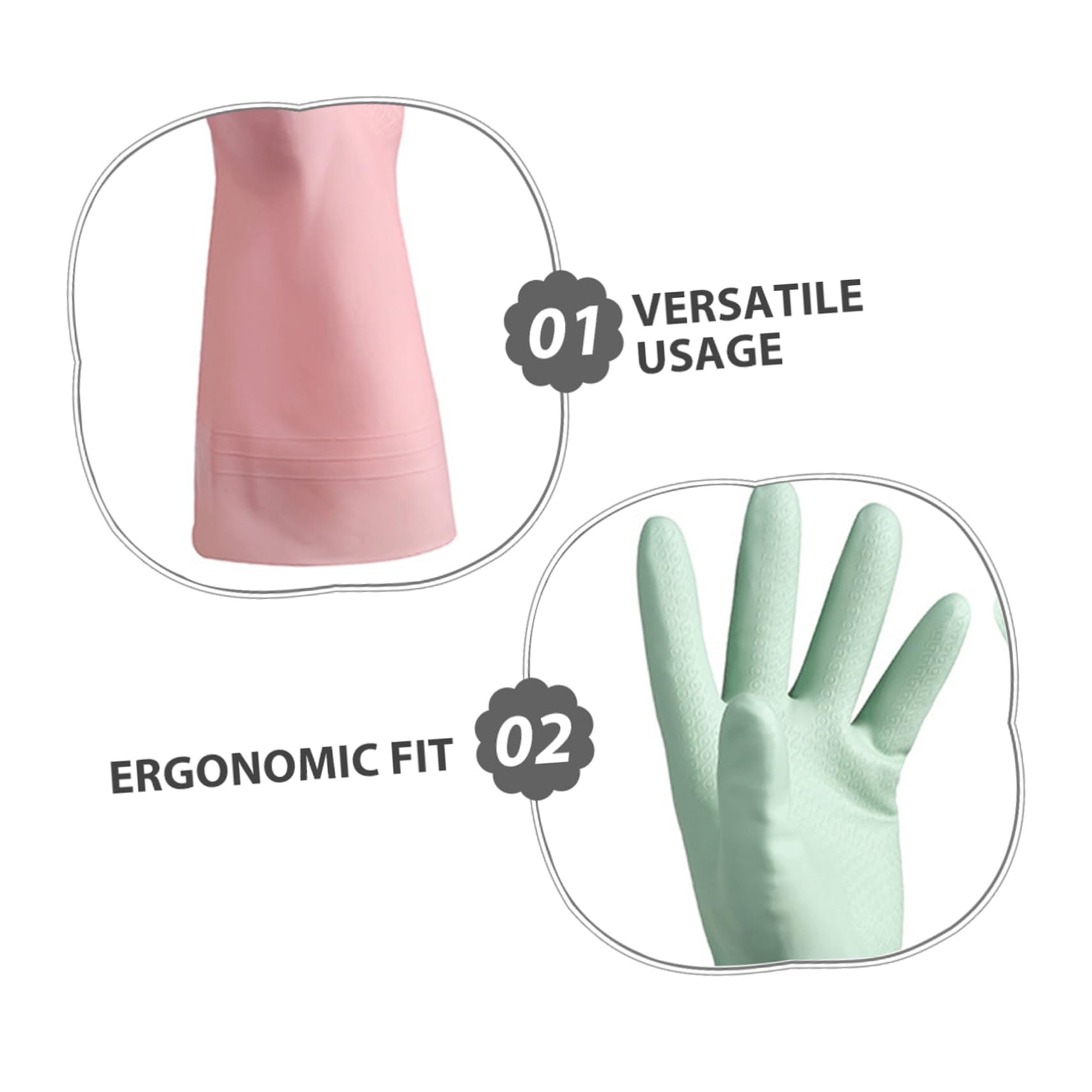 PLAFOPE 6 Paia Guanti da Cucina Impermeabili in PVC da Riutilizzabili Antiscivolo per Lavaggio Piatti Pulizia Casa Lavanderia e Giardinaggio Guanti Resistenti e Versatili in Colori