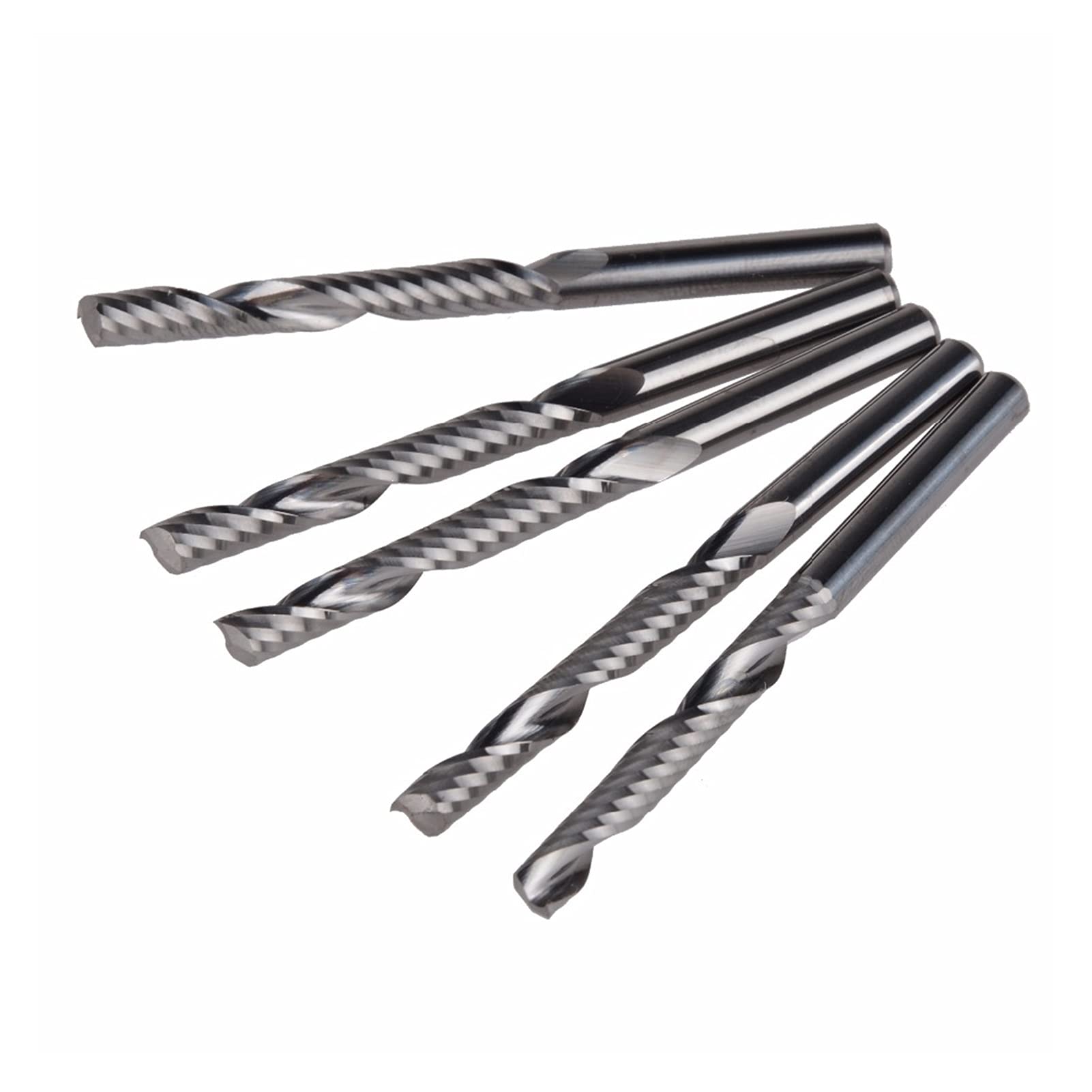 TBZOQAID 5pcs Tungsten Carbide Single Flute End Mills Spiral Router Mill Cutter Tools - 4mm X 32mm