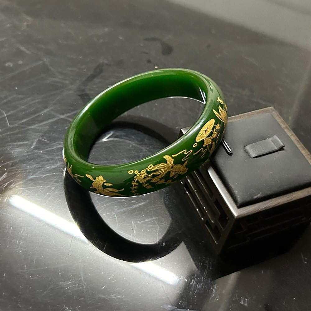 Jade Bangle for Women, Feng Shui Bangle, Good Luck Jade Bracelet, Chinese Wealth Bracelet, Wide Jade Bracelet