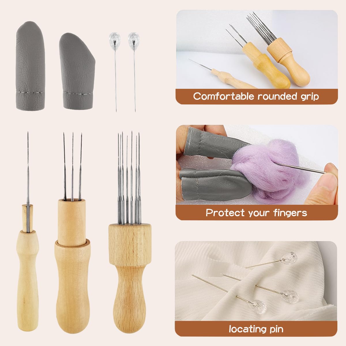 Kit Per Infeltrimento Ad Ago Easusy, 42 Colori Di Lana Cardata, 30 Aghi, Supporto Multi-ago, Cuscinetto In Schiuma, Guanti, Pinzette, Scatola Portatile, Completo Per Principianti E Hobbisti - 2