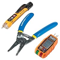 Vista 1 de Klein Tools 80041 Kit de herramientas de reparación de salida con probador de receptáculos GFCI, probador de voltaje sin contacto y pelacables, 3