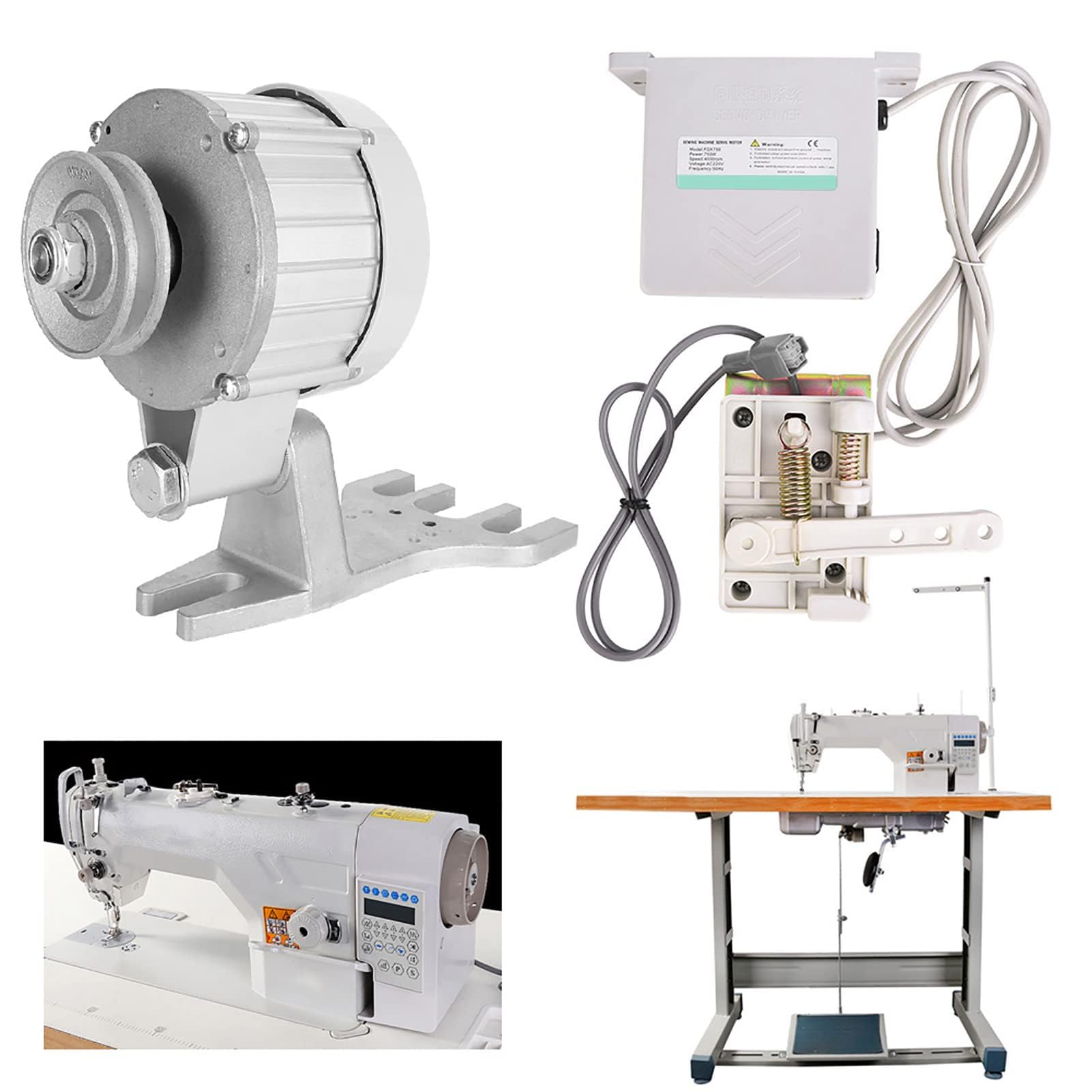 Motore per Macchina da Cucire da 750 W, Macchina per Cucire Industriale Senza Spazzole con Servomotore a Risparmio Energetico per le Famiglie Industriali (220V Spina europea)