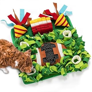 MEWOOFUN Schnüffelmatte für kleine und mittelgroße Hunde, Fußball-Thema, Schnüffelmatte für Langeweile – interaktive Schnüffelmatte für Hunde/Katzen, langsames Fressen, Futtersuche und product image