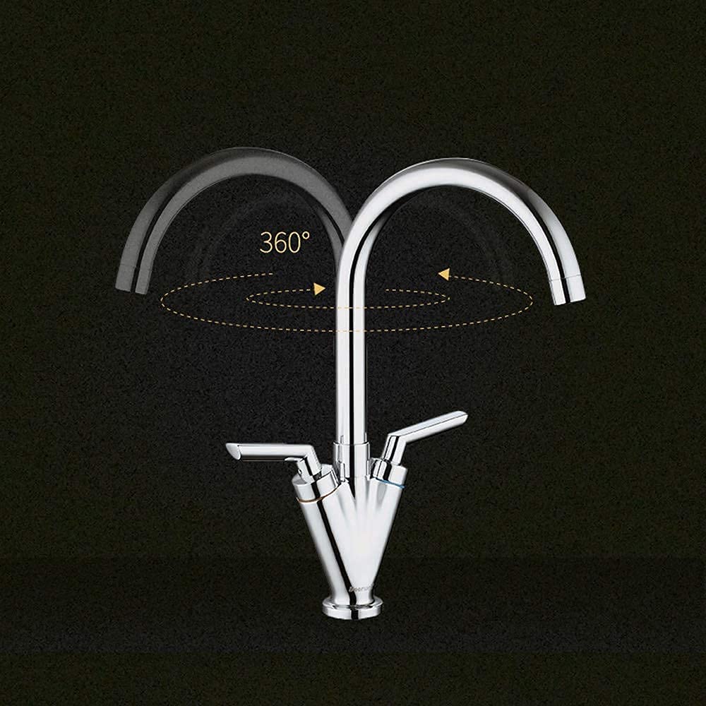 grifo para lavabo, Grifo monobloque mezclador de lavabo con caño giratorio moderno y