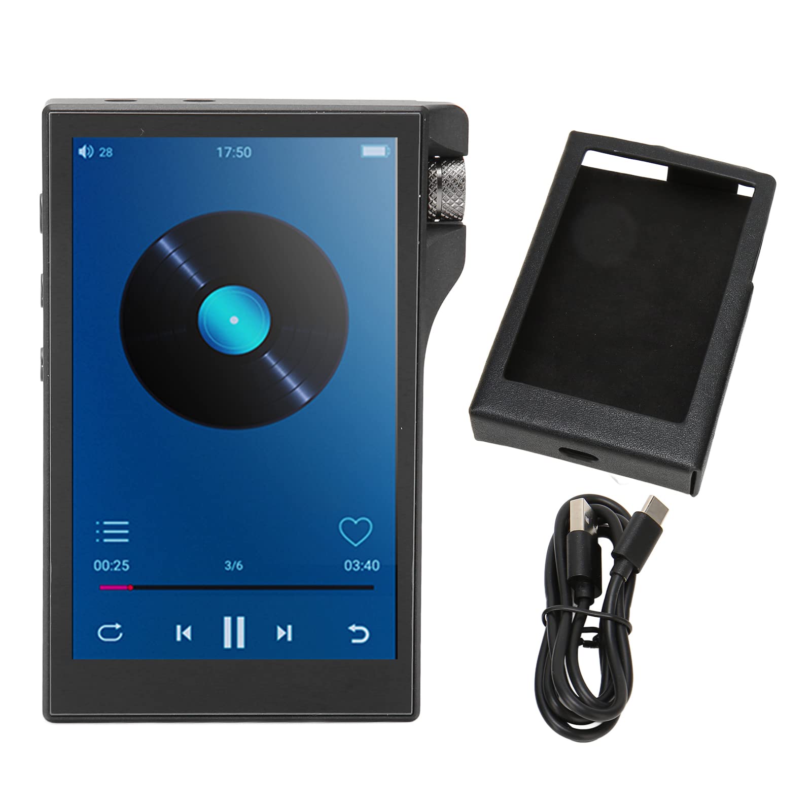Reproductor de MP3 con Bluetooth, Q8 Reproductor de MP3 MP4 con Pantalla Táctil Completa de 4,0 Pulgadas para Android 9.0, 16G 3800mAh HiFi Reproductor de Música sin Pérdidas con (Negro)