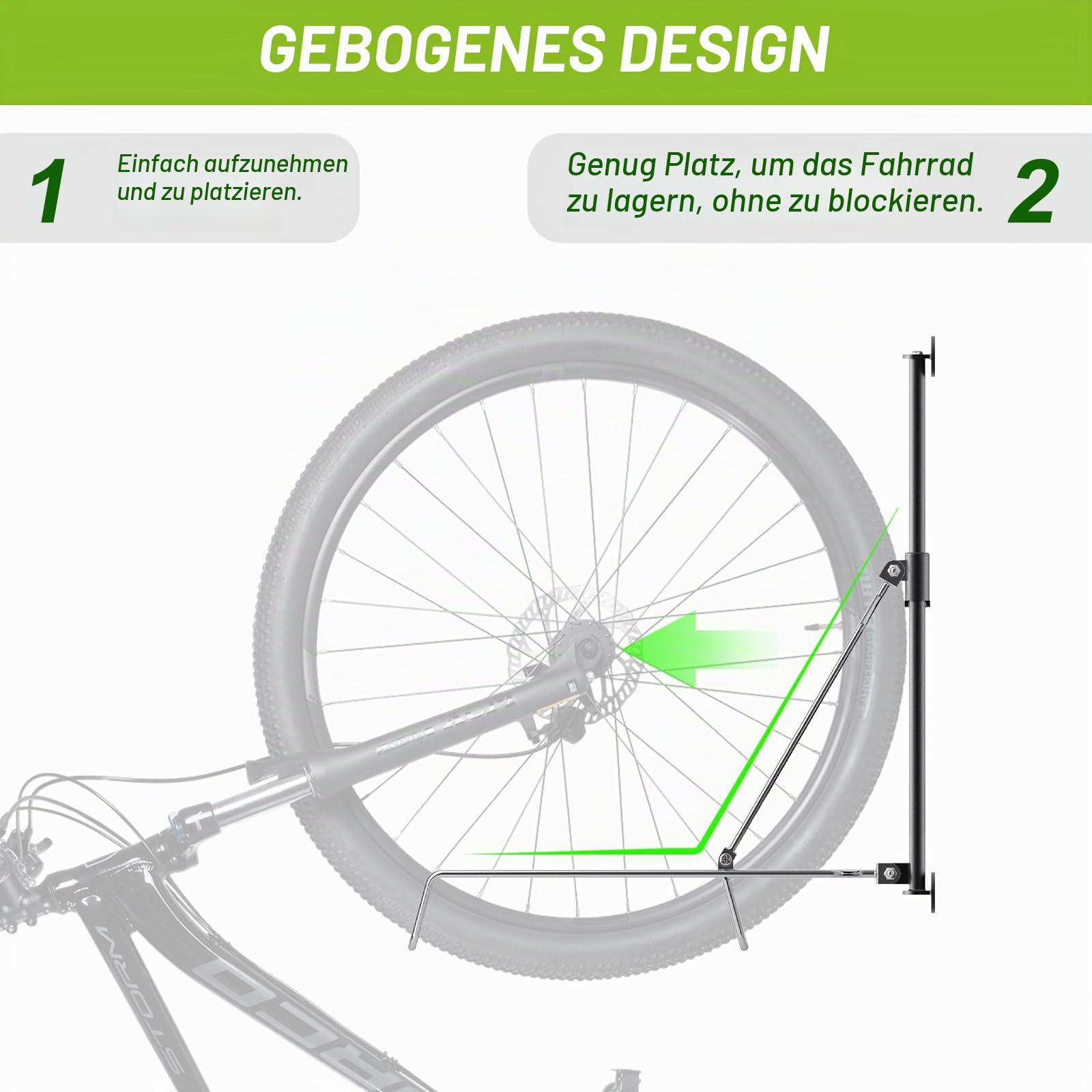 Insaga Fahrradständer – Fahrrad Wandhalterung ohne Schweres Heben für Rennräder, Hybridräder, Trägt 35 kg, Höhenverstellbar Für 50-80cm Reifen, Klappbare Wandmontage für Platzsparende Aufbewahrung