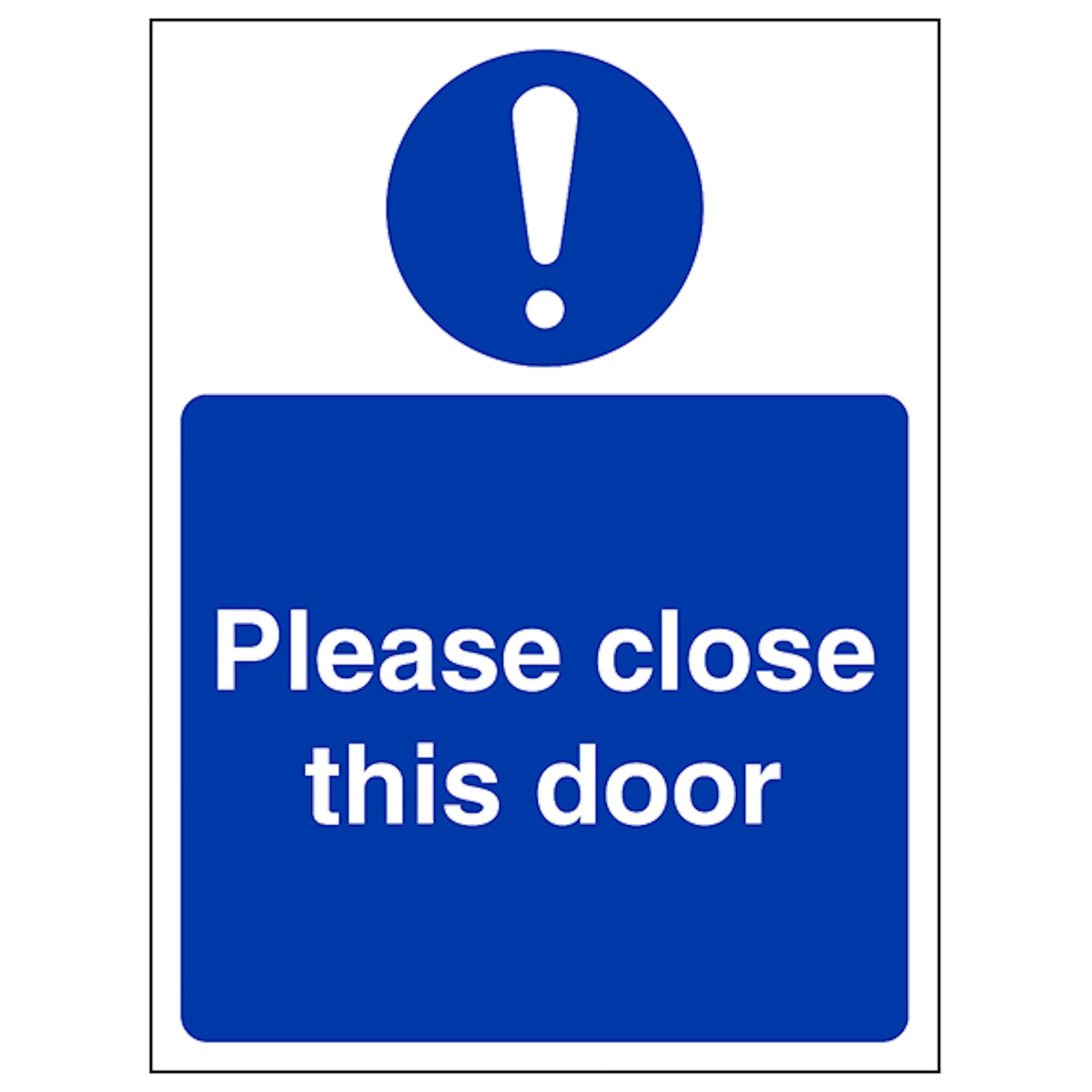V Safety Please Close This Door - Portrait 100 x 150 mm - 3mm Aluminium Composite Safety Sign