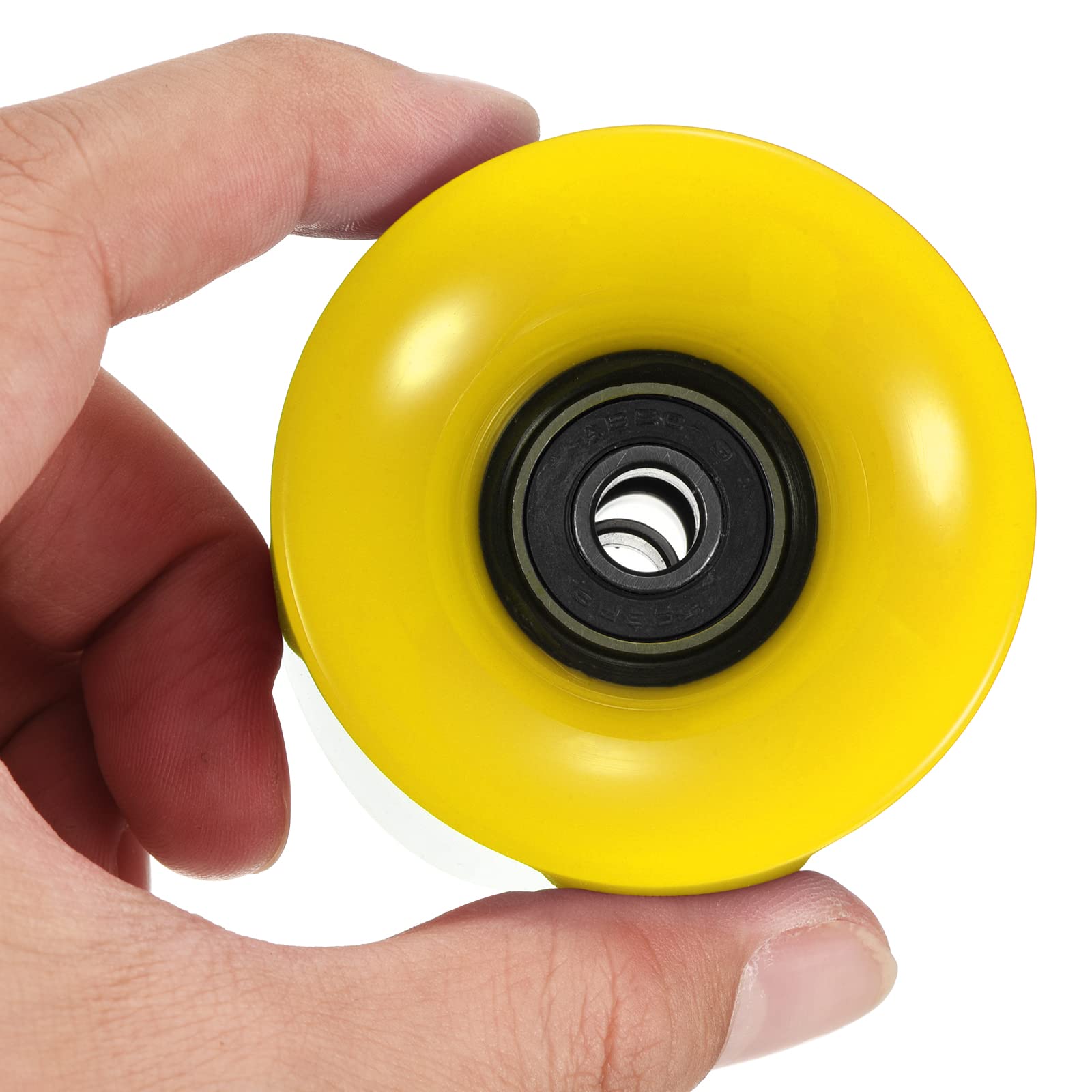 PATIKIL 60mm Longboard Ruedas con Rodamientos ABEC-9, 4 Paquetes Calle Ruedas para Patinetas Crucero Rueda Repuesto 80A, Negro Amarillo