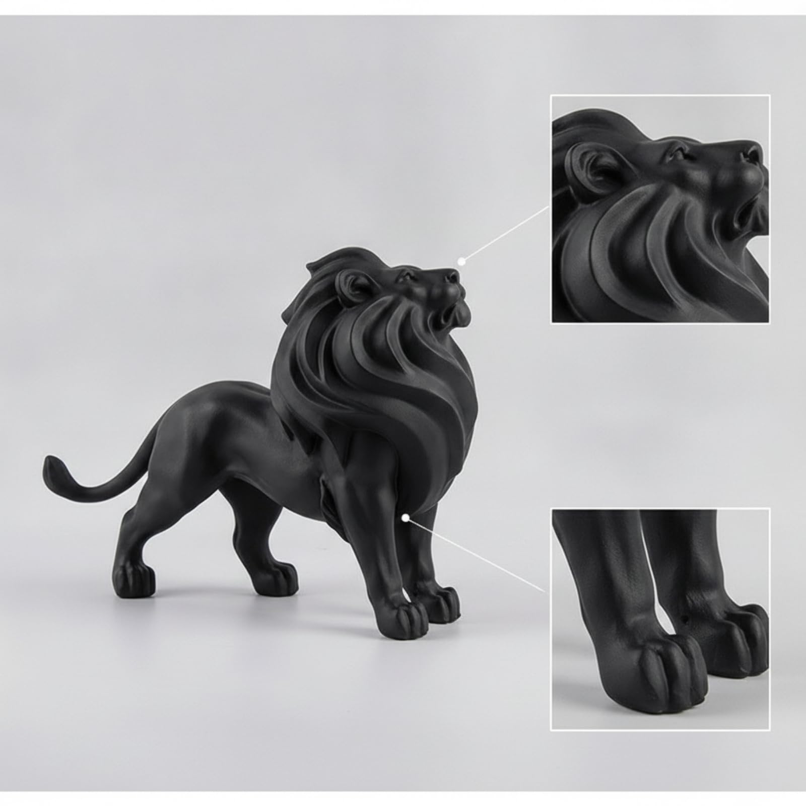 Escultura León Mate Figura León Artística coración para Oficina, Recibidor