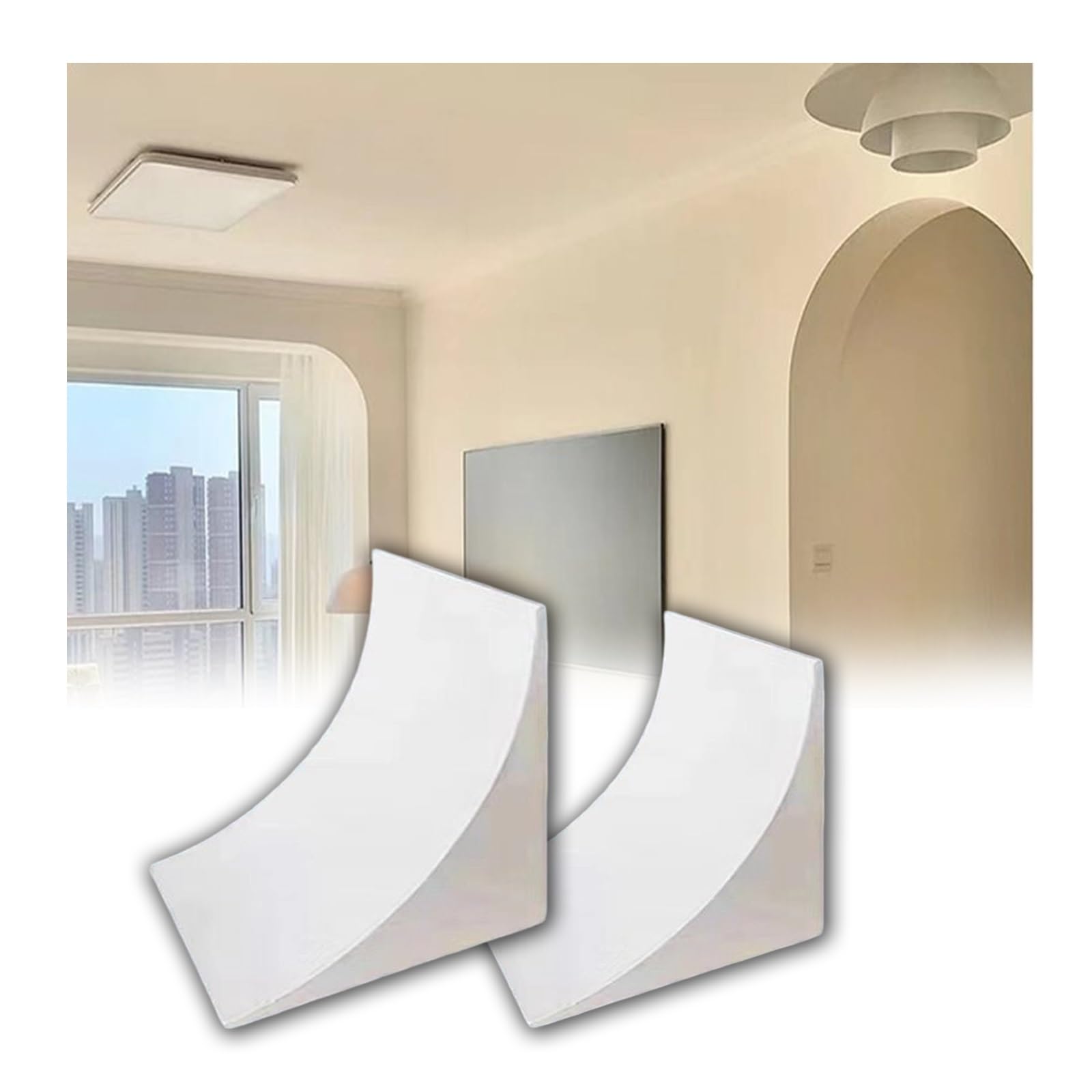Arche de porte pré-courbée en mousse pour sublimer le salon et le couloir