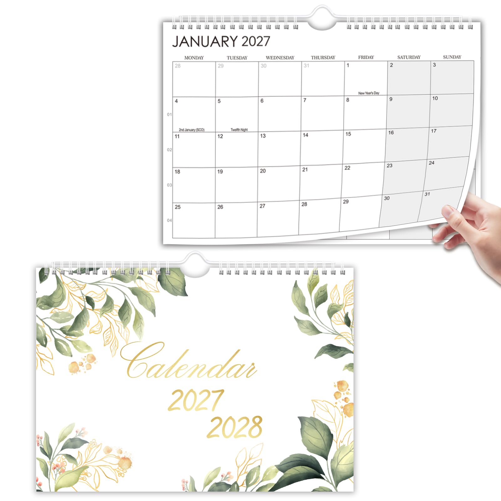 Calendar 2027 UK 2027 Wall Calendar 18 Month Family Calendar Month to View