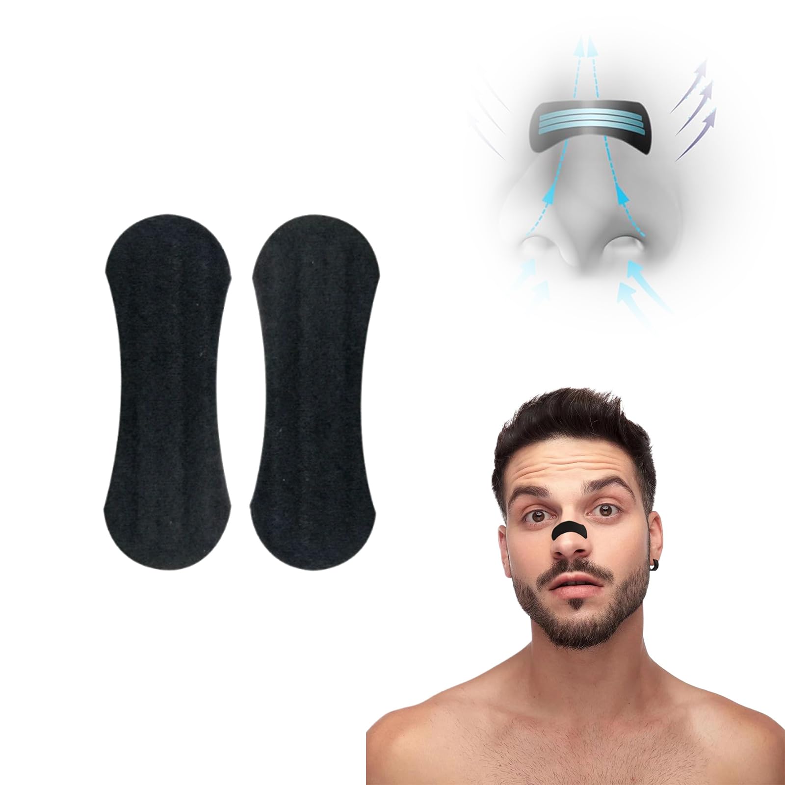 Extra Strength Nasal Strips for Breathing&Snoring, 30 Ct Nose Plasters, Designed For Oily And Sensitive Skin Constantly Stay On, Easy Remove Stop Snoring for Men&Women, Better Breathing