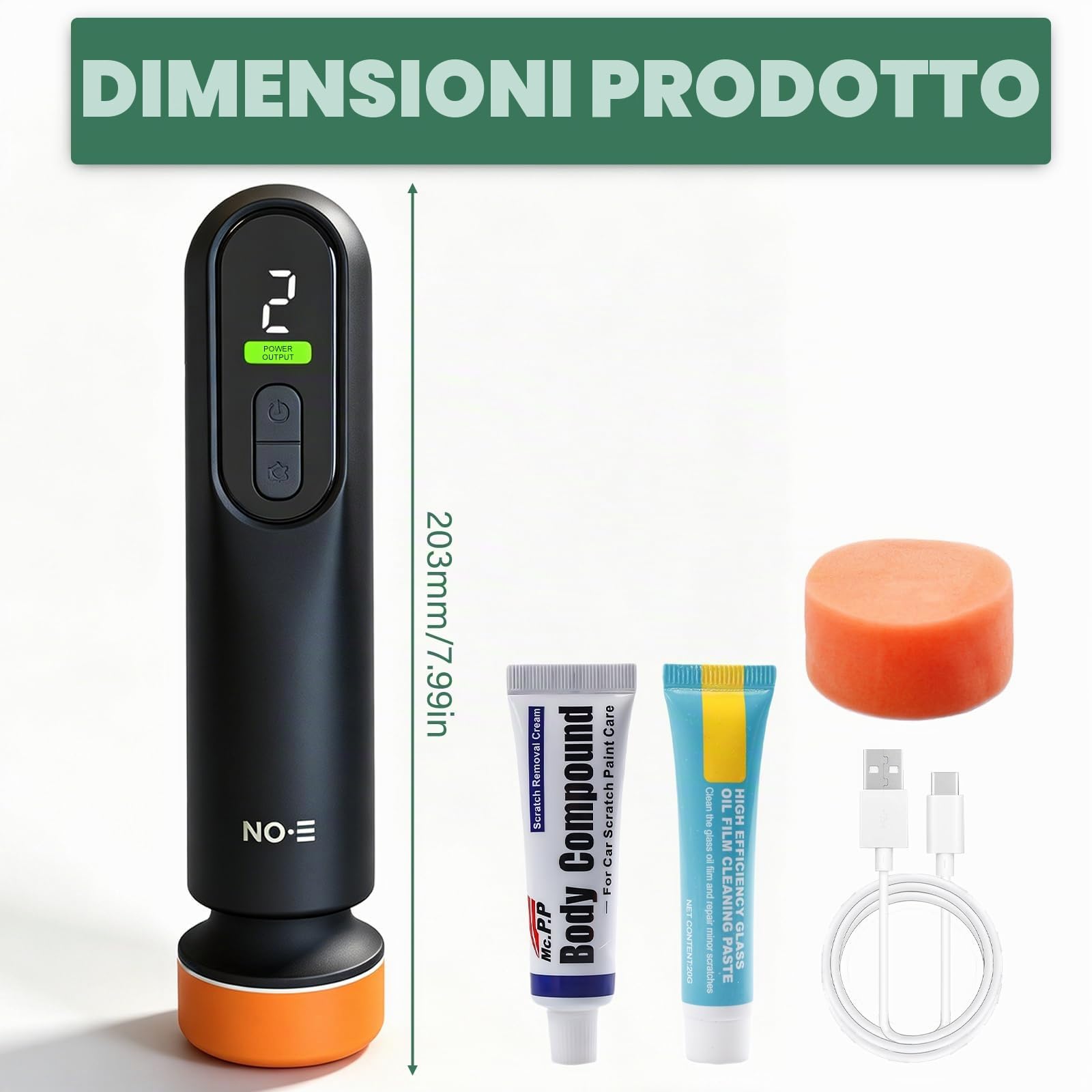 Lucidatrice per auto, kit lucidatrice senza fili per auto, riparazione graffi, macchina per la pulizia della pellicola oleosa sui vetri, lucidatrice senza fili per la cura dell'auto, ceratura