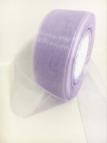 Autupy Cinta transparente de organza lavanda de 1-12 pulgadas para decoración floral y artesanía, rollo de 50 yardas