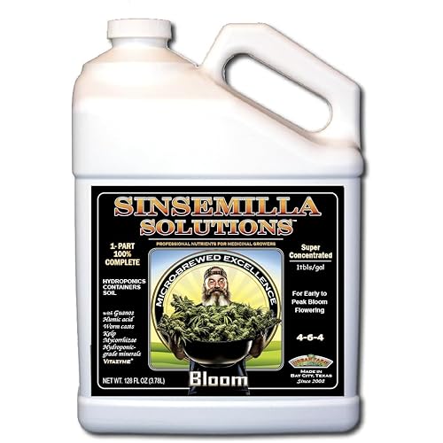 Sinsemilla Solutions Bloom, Liquid Flowering Nutrient for hydroponics, 4-6-4, 1 Gallon
