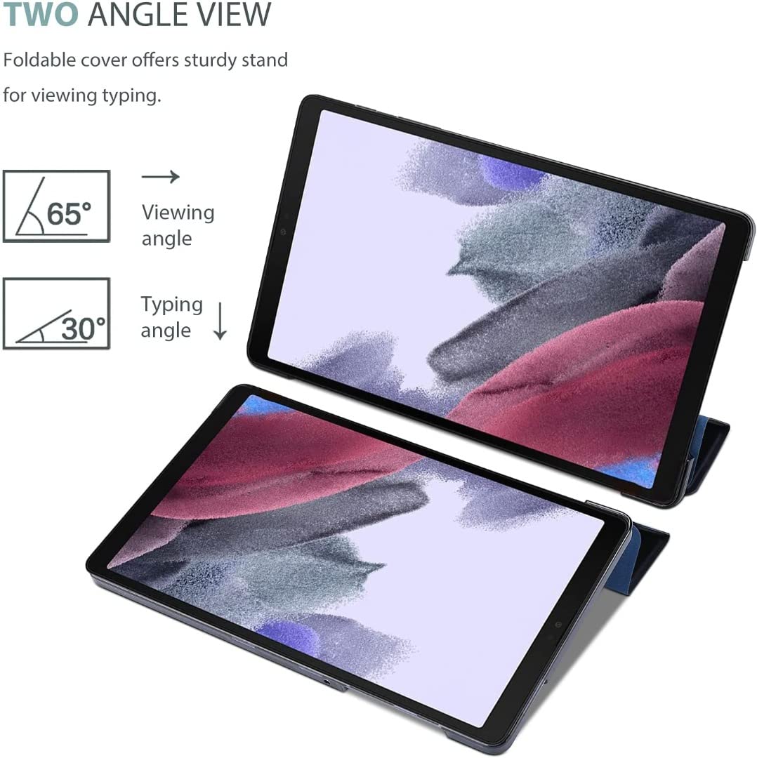 ProElite Smart Flip Case Cover for Samsung Galaxy Tab A7 Lite 8.7" SM-T220/225 Translucent Back with Stylus Pen, Dark Blue — Amazon image 5