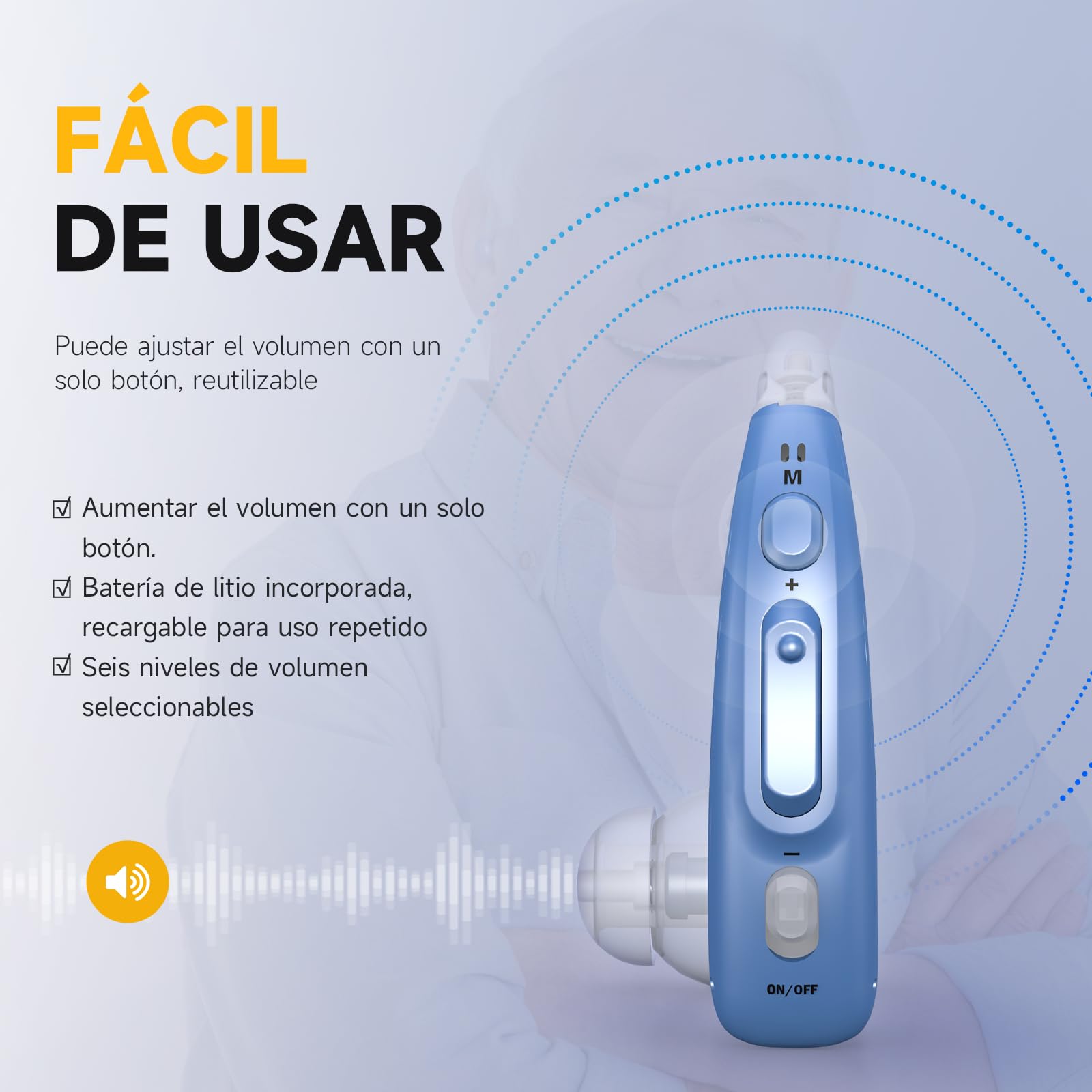 Calidad de sonido con cancelación de ruido clara, mejora la capacidad de comunicación, recargable, duradero, cómodo de llevar, pequeño, portátil y oculto
