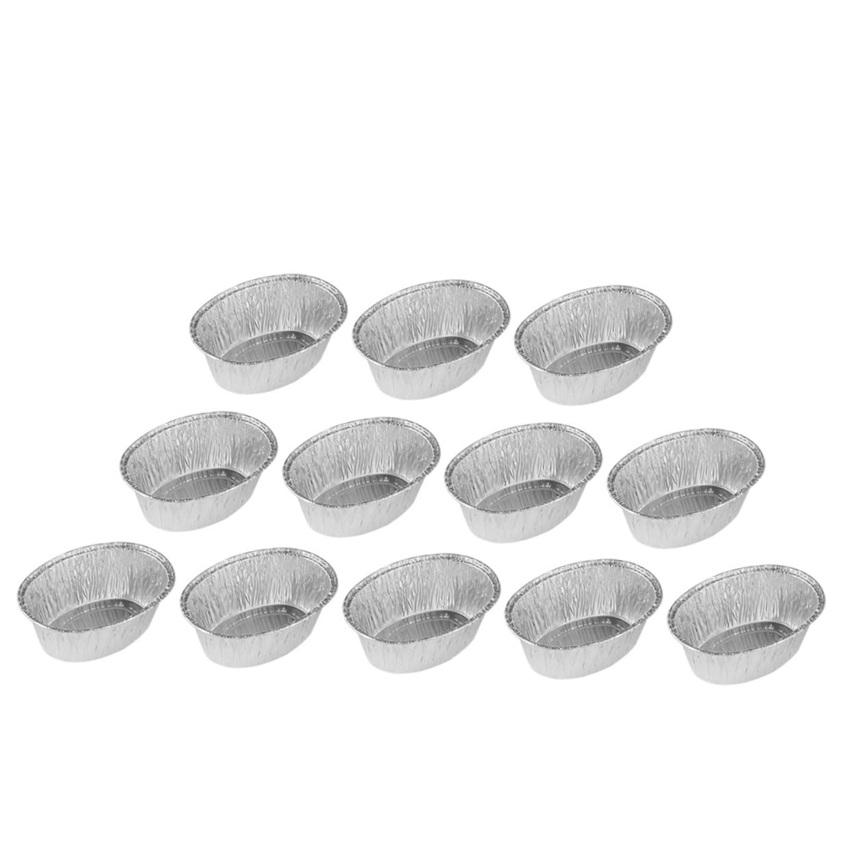 PRETYZOOM Oval Tinfoil Bowl Set 125pcs Baking Pan Dividers Food Grade Stackable Easy to Use