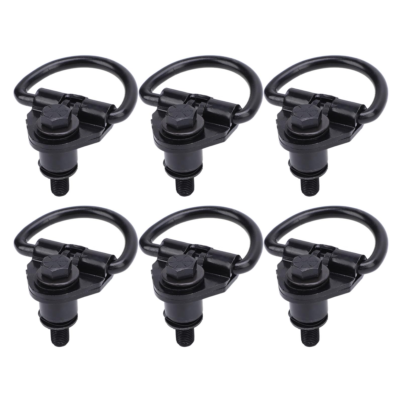 Yosoo Health Gear Ganchos en D para Carga Ganchos de Amarre con Anillo en D de Acero, 6 Piezas con Revestimiento Negro, Fácil Instalación para 150 250 350 2015 2024 Puntos de Anclaje de Seguridad de