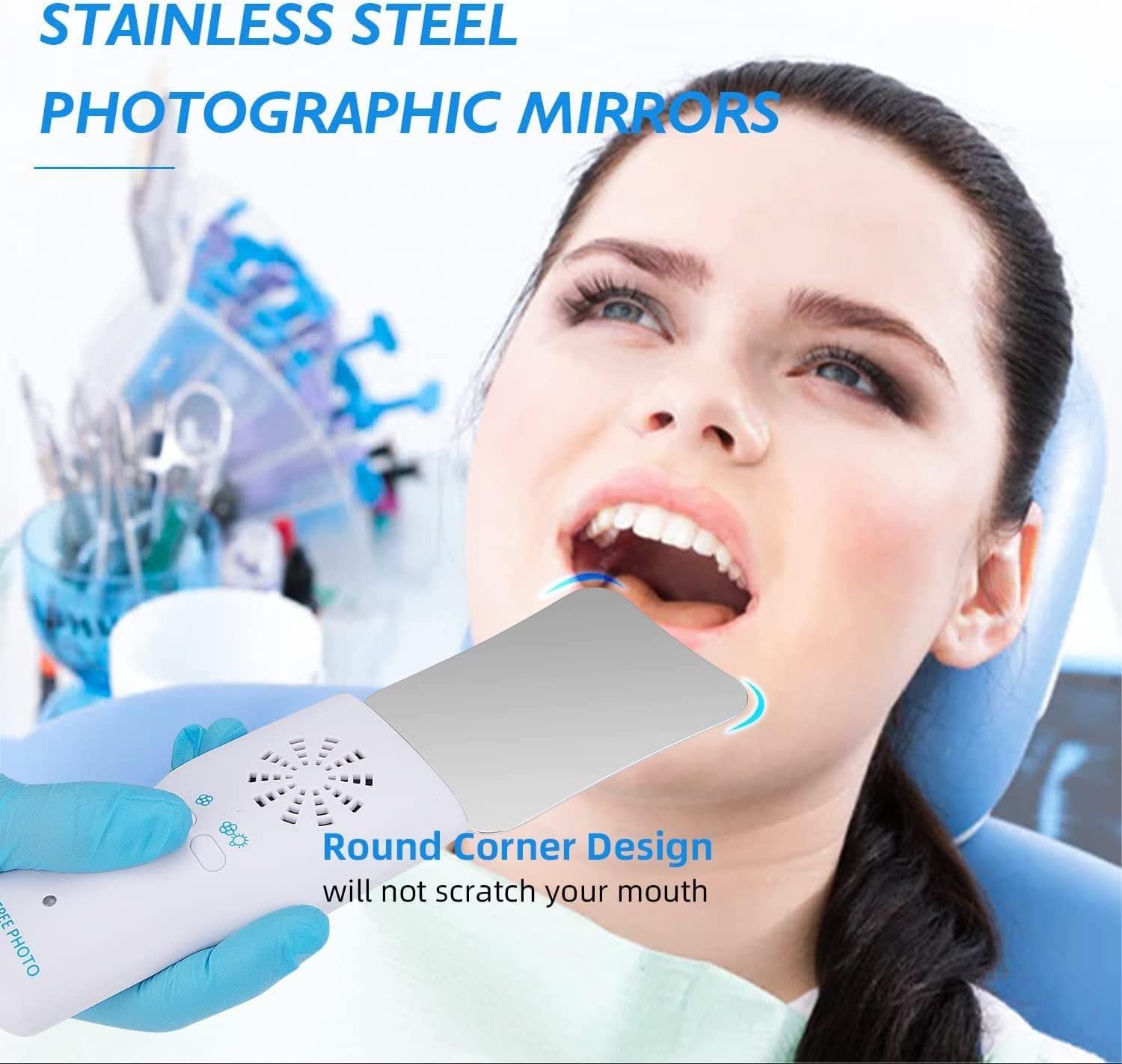 Specchio per Foto Senza Nebbia a LED per Imaging ortodontico Dentale, Specchio per riflettore Dentale a 2 Lati, Riflettore Fotografico intraorale per Dentista clinico