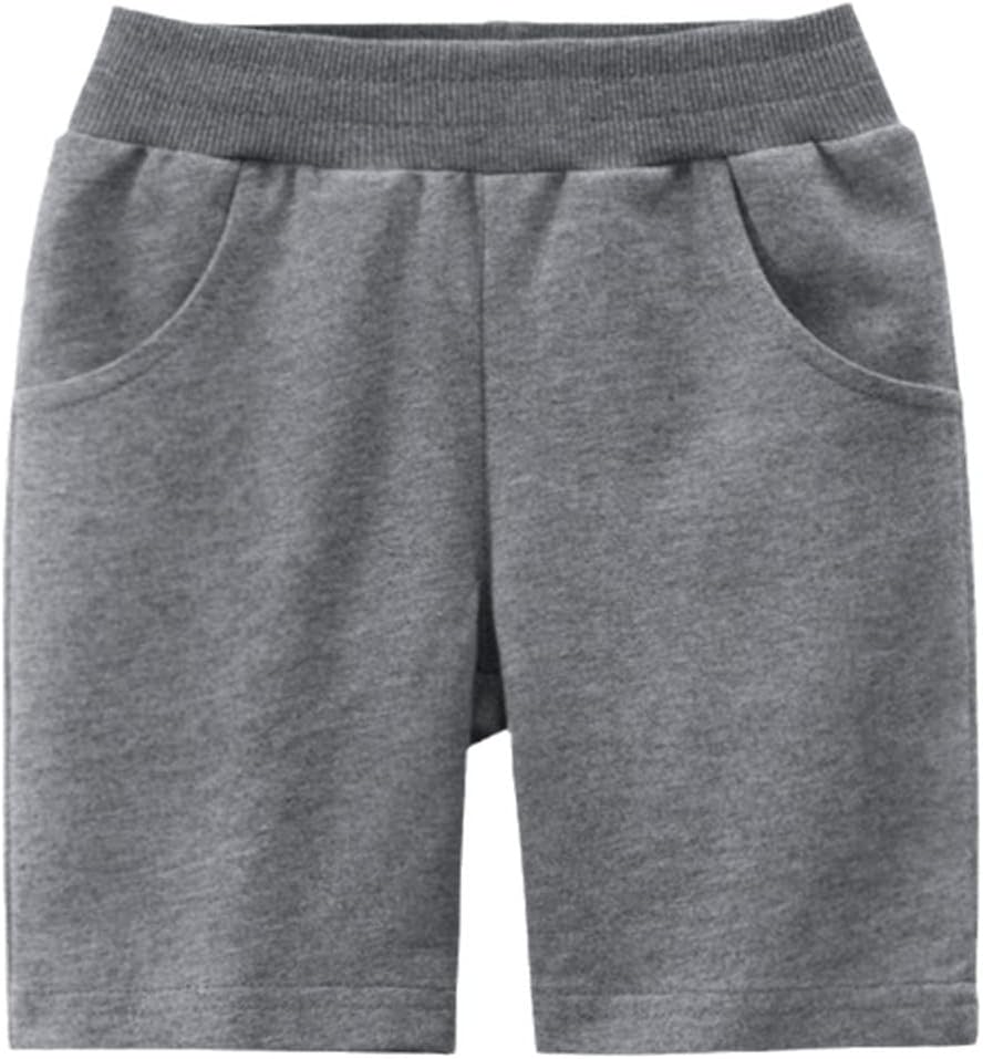 Summer Boys Solid Colors Shorts Kids Boy Beach Cotton Short Sports Pants Children Toddler Baby Elastic Waist Pants