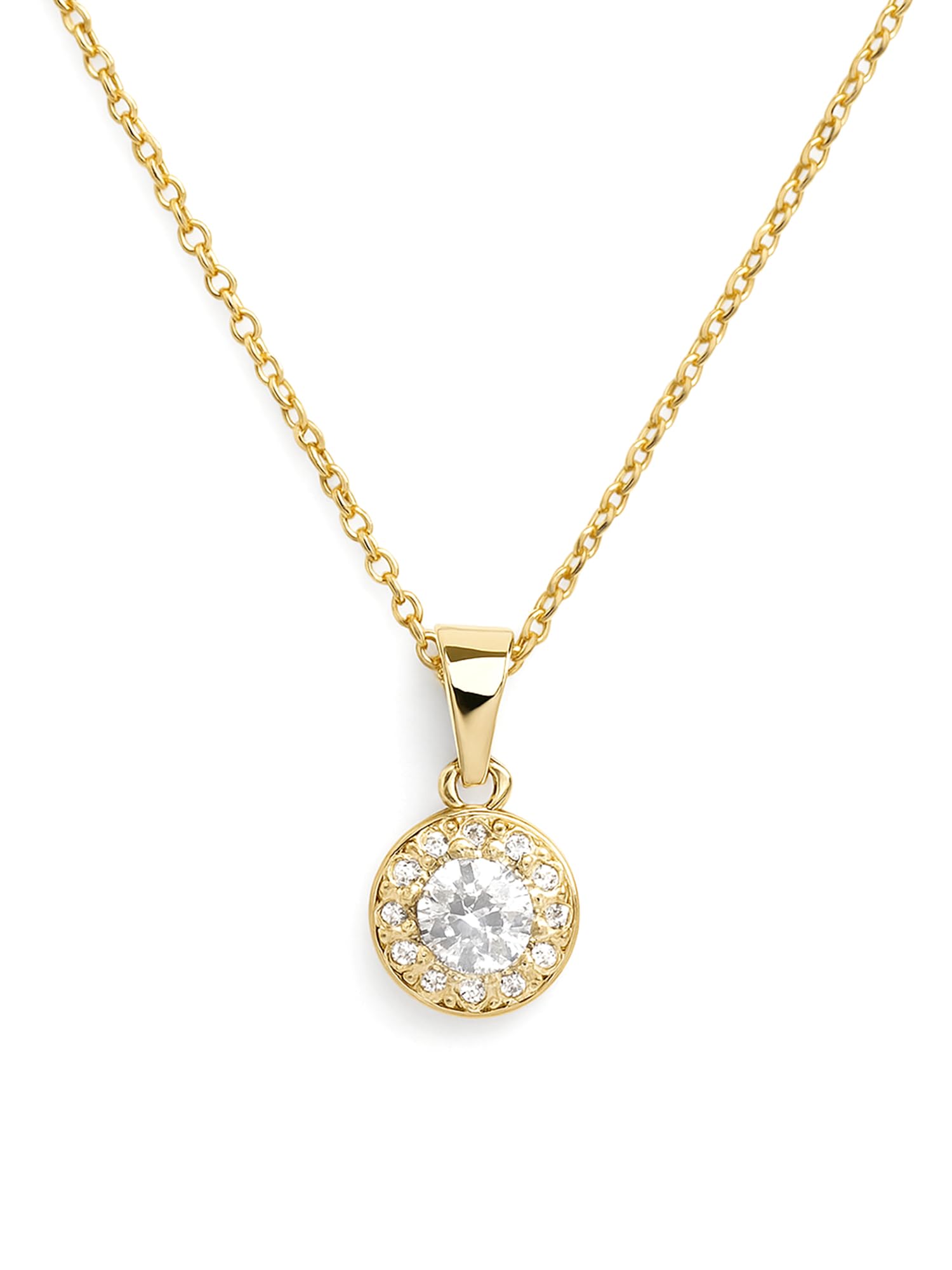 karatcart Bohey Luxurious Gold Round American Diamond Pendant for Women-picture-37