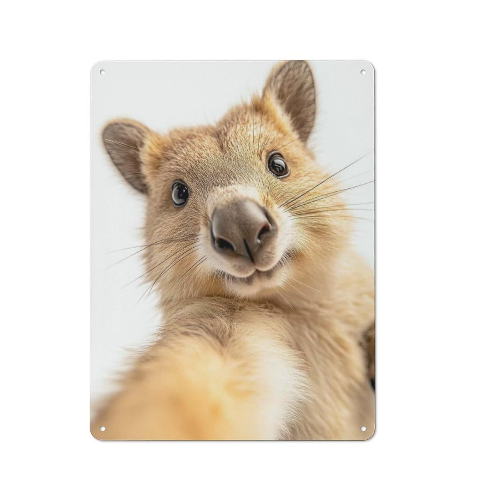 Junmoney Cute Quokka Selfie Tin Sign 40X30cm For Café Or Home Bar, Retro Wall Decor, For Garage, Workshop And Man Cave Decoration