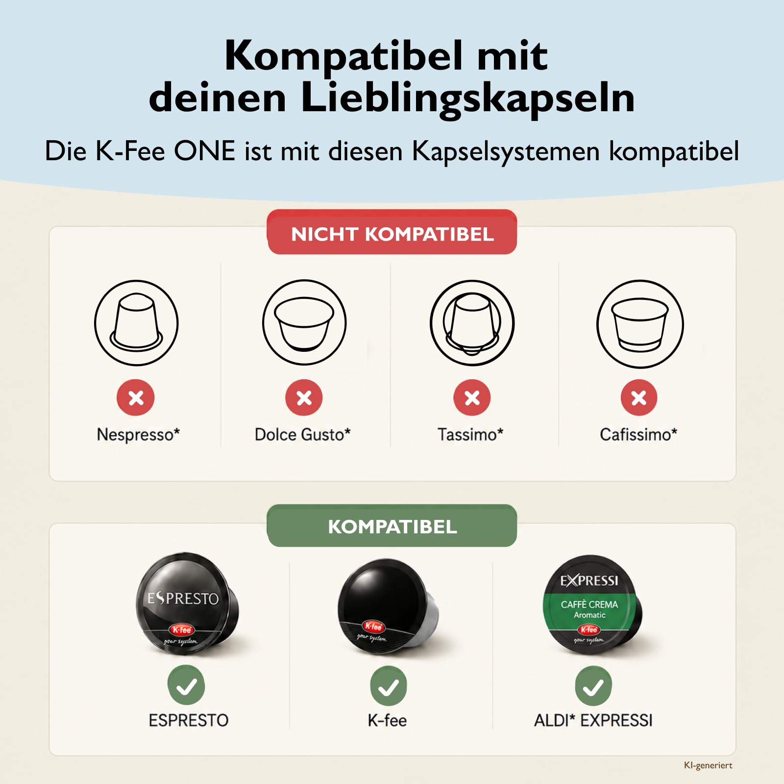 K-fee ONE ekspres na kapsułki do kawy, herbaty i kakao | kompaktowy ekspres do kawy | szybkie nagrzewanie | zbiornik na wodę 0,8 l | 19 bar | czarna miedź | laureat testu Stiftung Warentest 2023 | Kompatybilny z ALDI EXPRESSI | Stiftung Warentest zwycięzc