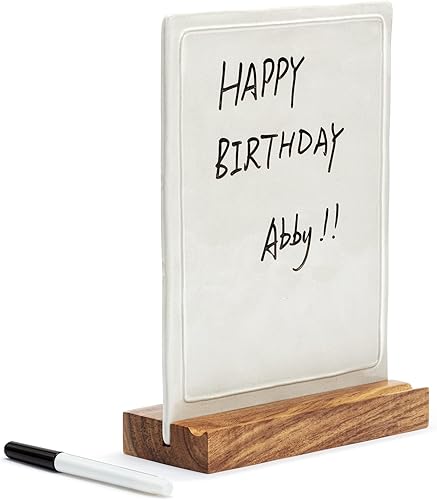 Miniatura 3 de DEMDACO Write On Classic White - Tablero de notas de borrado en seco de madera y gres de 9.5 x 7 pulgadas, color blanco clásico