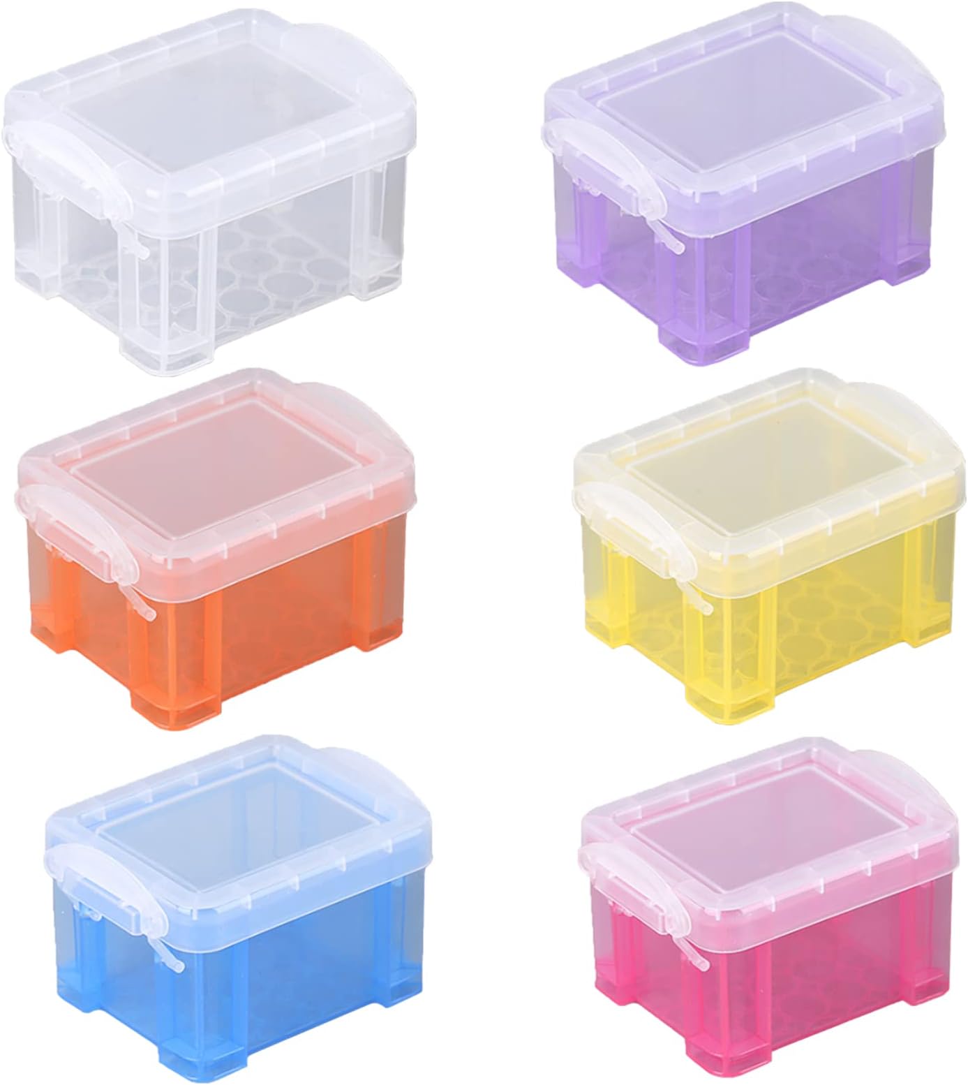 6 Pack Small Plastic Storage Box Really Useful Box Mini Storage Boxes Organiser Box With Lids (8.5*6.5*5CM/3.34*2.6*2inch)