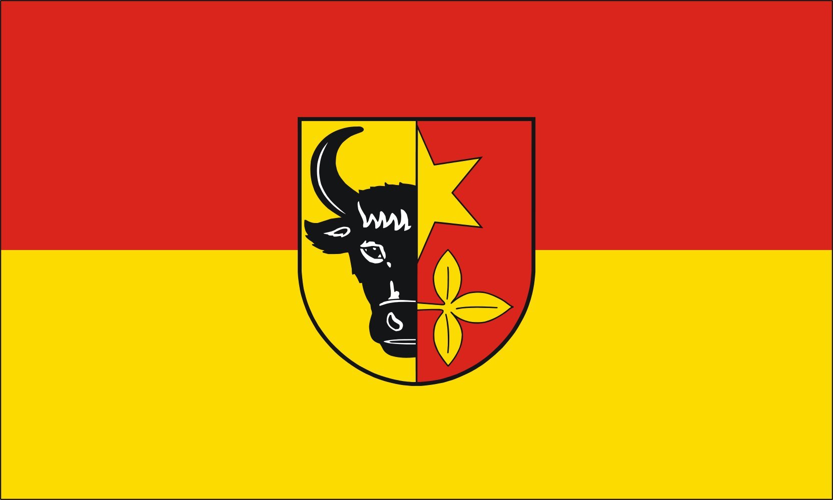Drapeau XL Ville de Brüel pour pavoiser votre jardin au format paysage