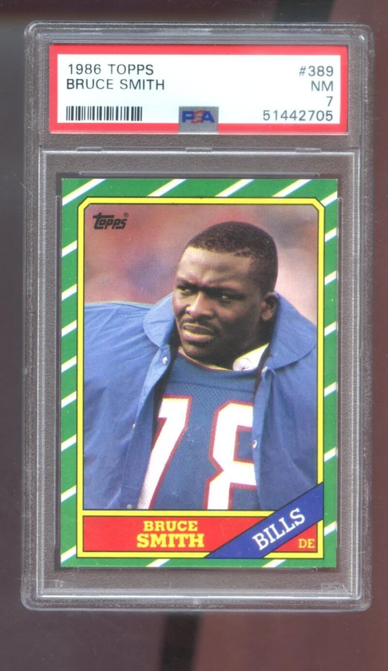 1986 Topps #389 Bruce Smith ROOKIE RC PSA 7 Graded Football Card NFL Buffalo Bills