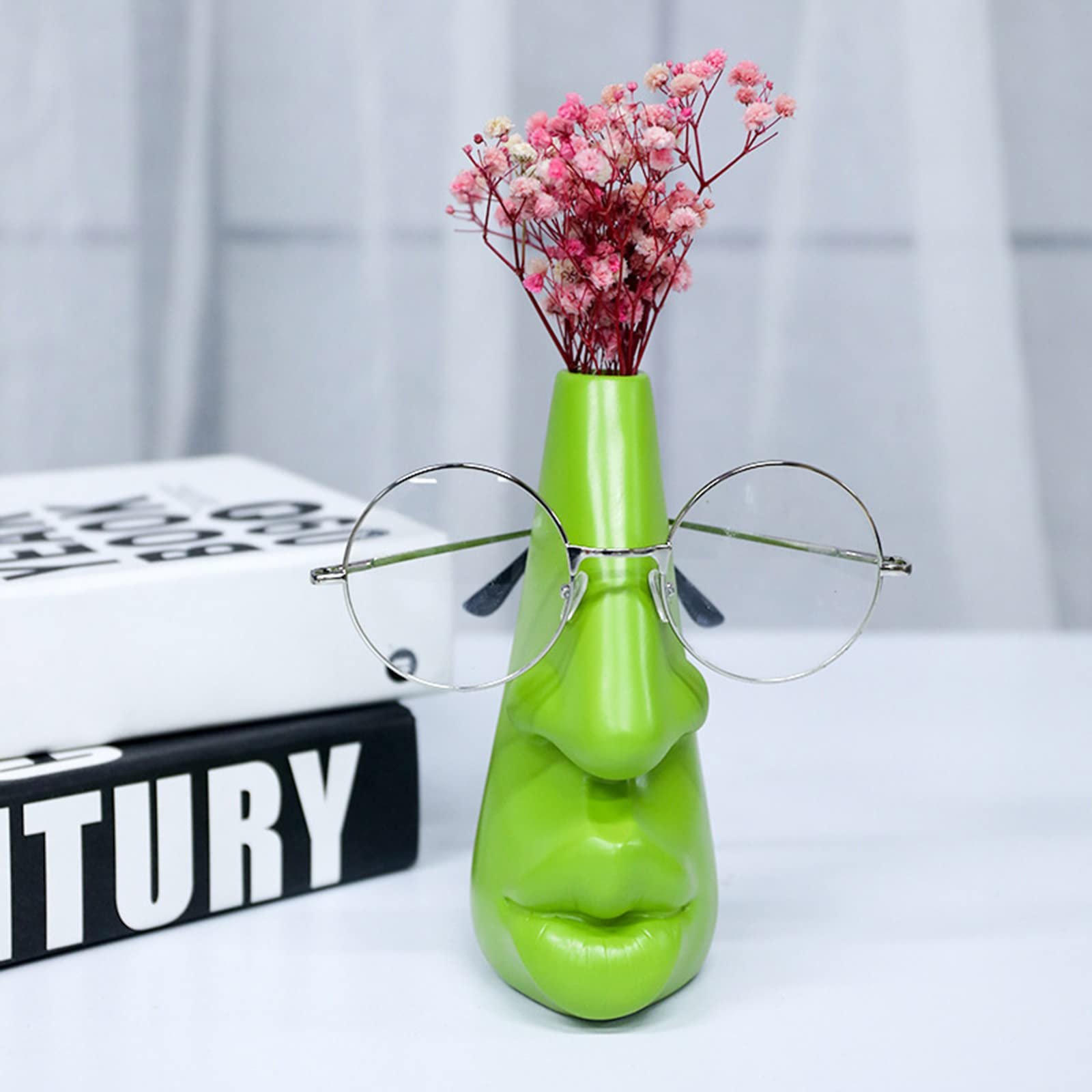 AYAROS Creative Eyeglass Holder Stand 15cm Mini Funny Flower Vase Cute Sunglasses Display Stand Resin Spectacles Holder Shelf for Gifts Office Desk Home Decor