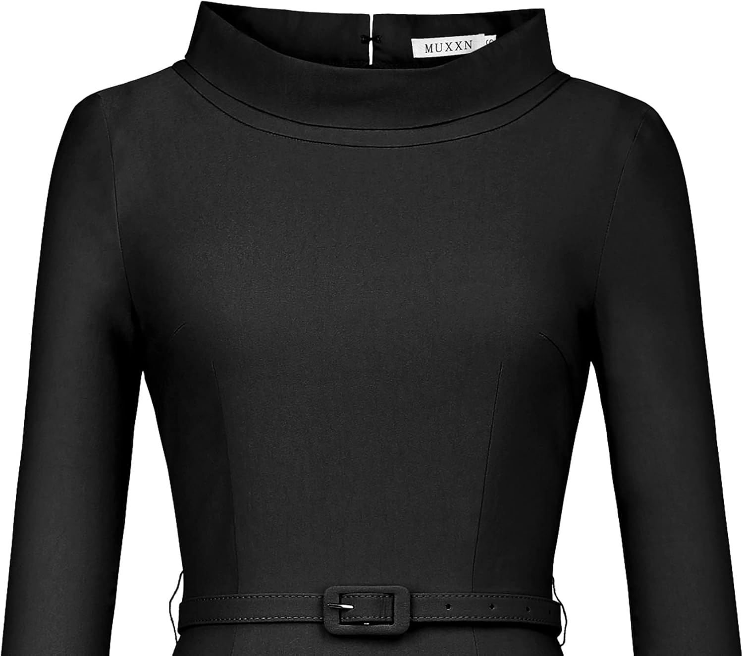 MUXXN Women's 1950s Vintage 3/4 Sleeve Elegant Collar Cocktail Evening Dress - Image 3