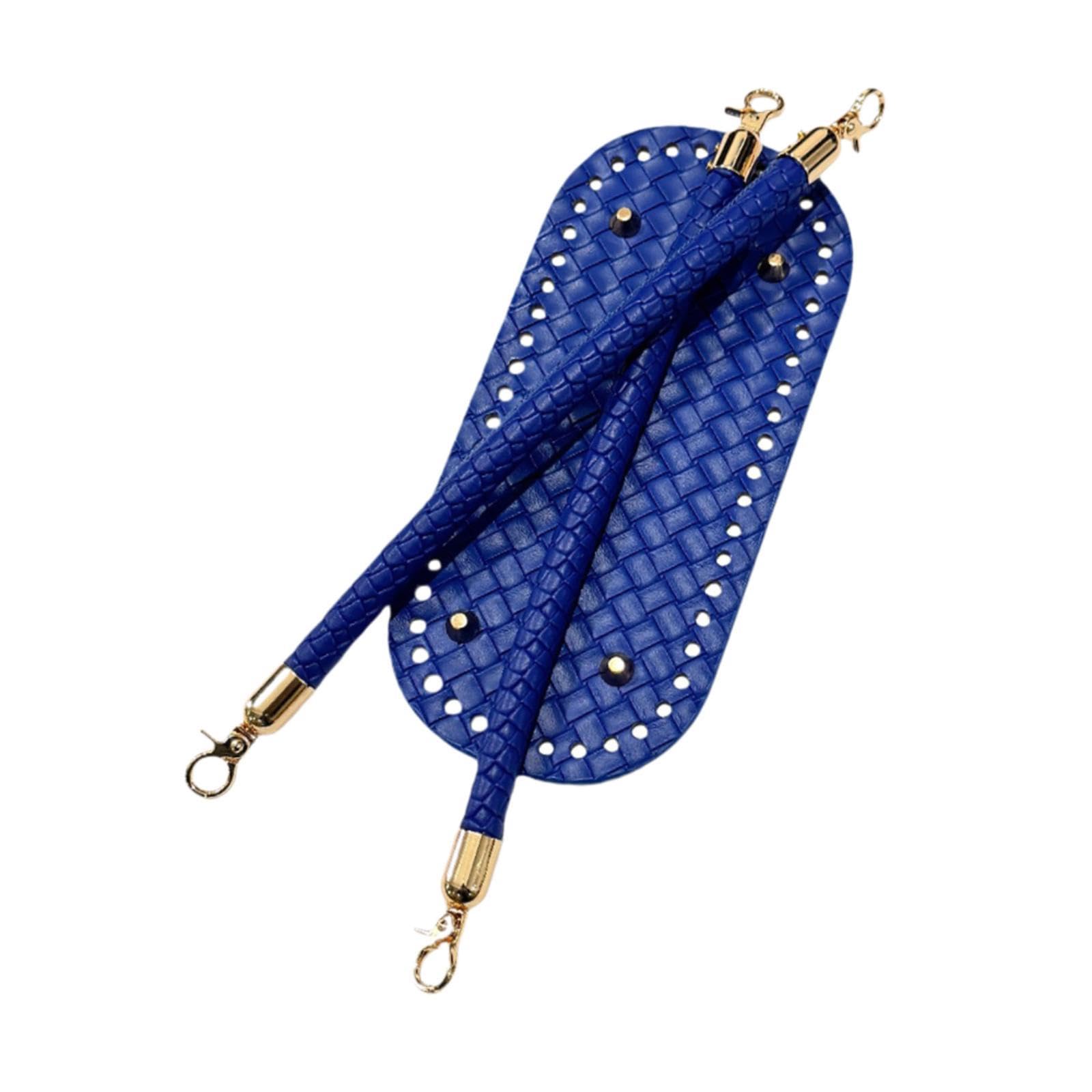 Purse Bottom with Short Handles DIY Set Bottom with Pre Punched Holes Blue-picture-14