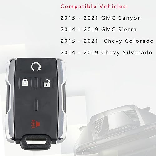 Miniatura 2 de Llavero de automóvil con control remoto de entrada sin llave para GMC Sierra 2014-2019Chevy Silverado 2015-2021 GMC CanyonChevy Colorado