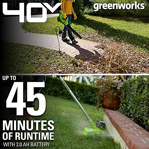 Greenworks STBA40B210 40V Cordless String Trimmer + Leaf Blower Combo Kit thumb #2