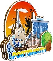 Vista 2 de Portsmouth New Hampshire - Imán de madera para nevera, monumentos en 3D, recuerdos coleccionables, decoración hecha a mano -2874