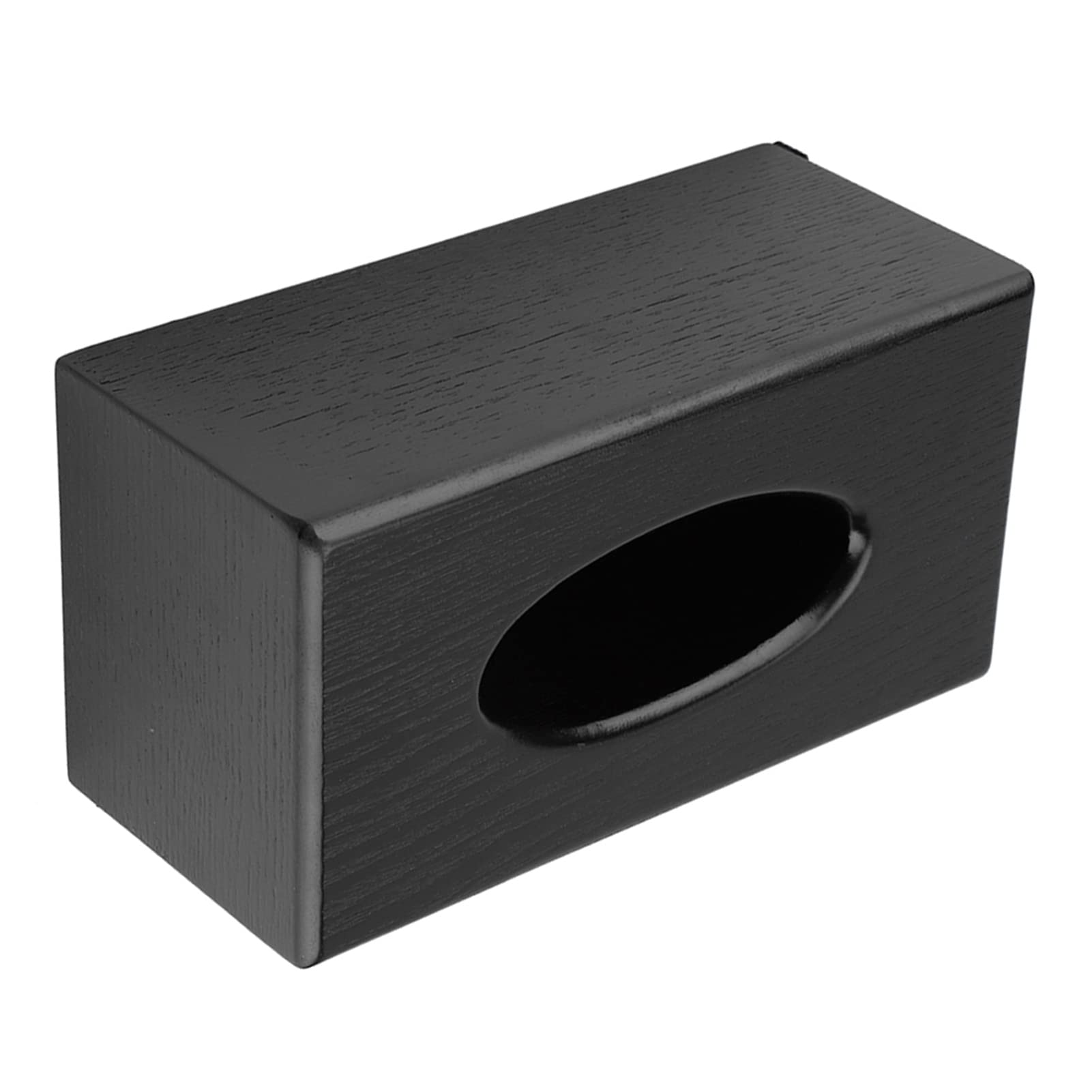 Dioche Metalowy Pojemnik na Chusteczki Eleganckie Drewniane Pudełko na Chusteczki - Prostokątny Wzór do Salonu, Sypialni i Kuchni - Trwały i Stylowy Pojemnik (BLACK)