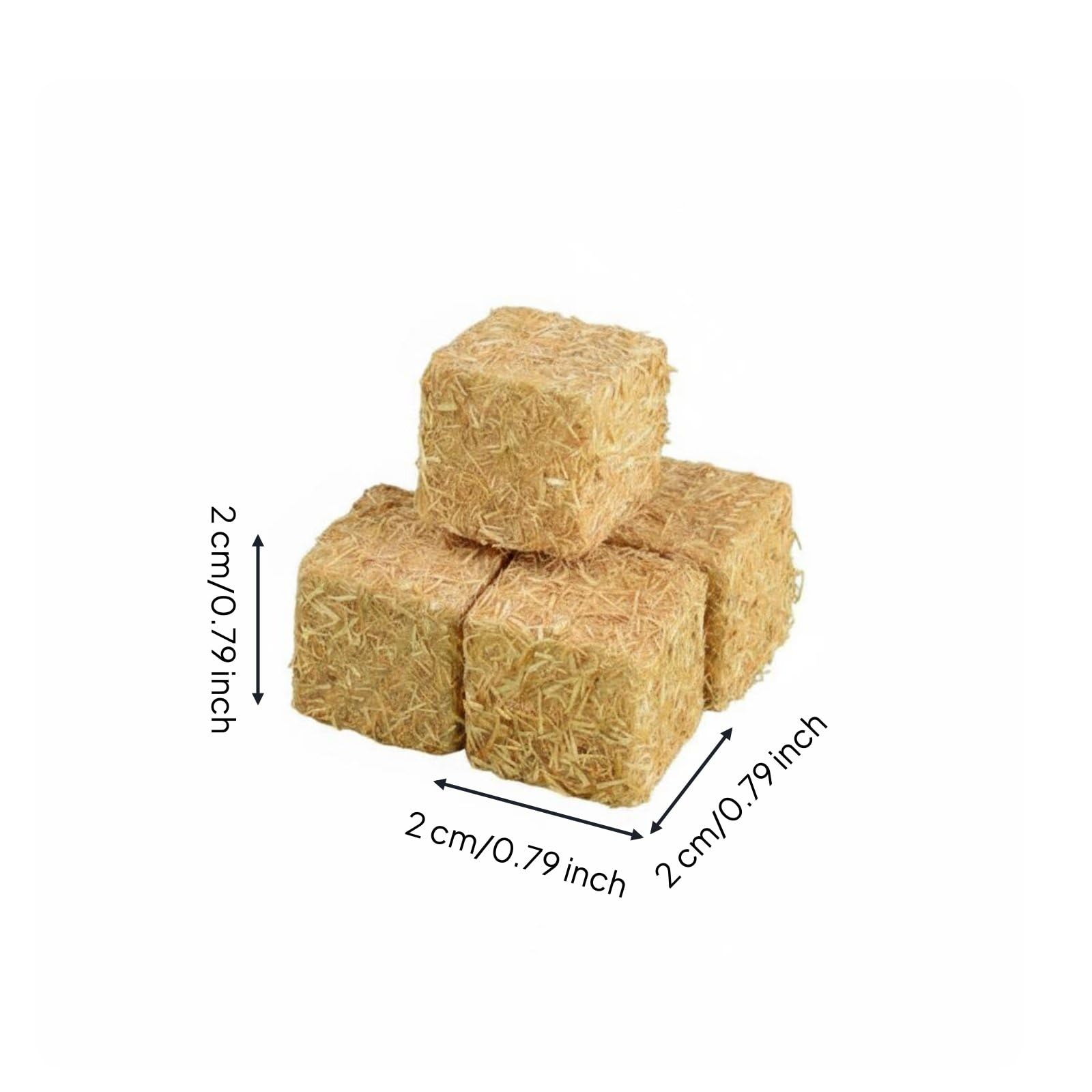 Lot De 4 Mini Bottes De Foin En Bois – 2x2x2 Cm – Accessoires Maison De Poupée – Déco Automne/Récolte