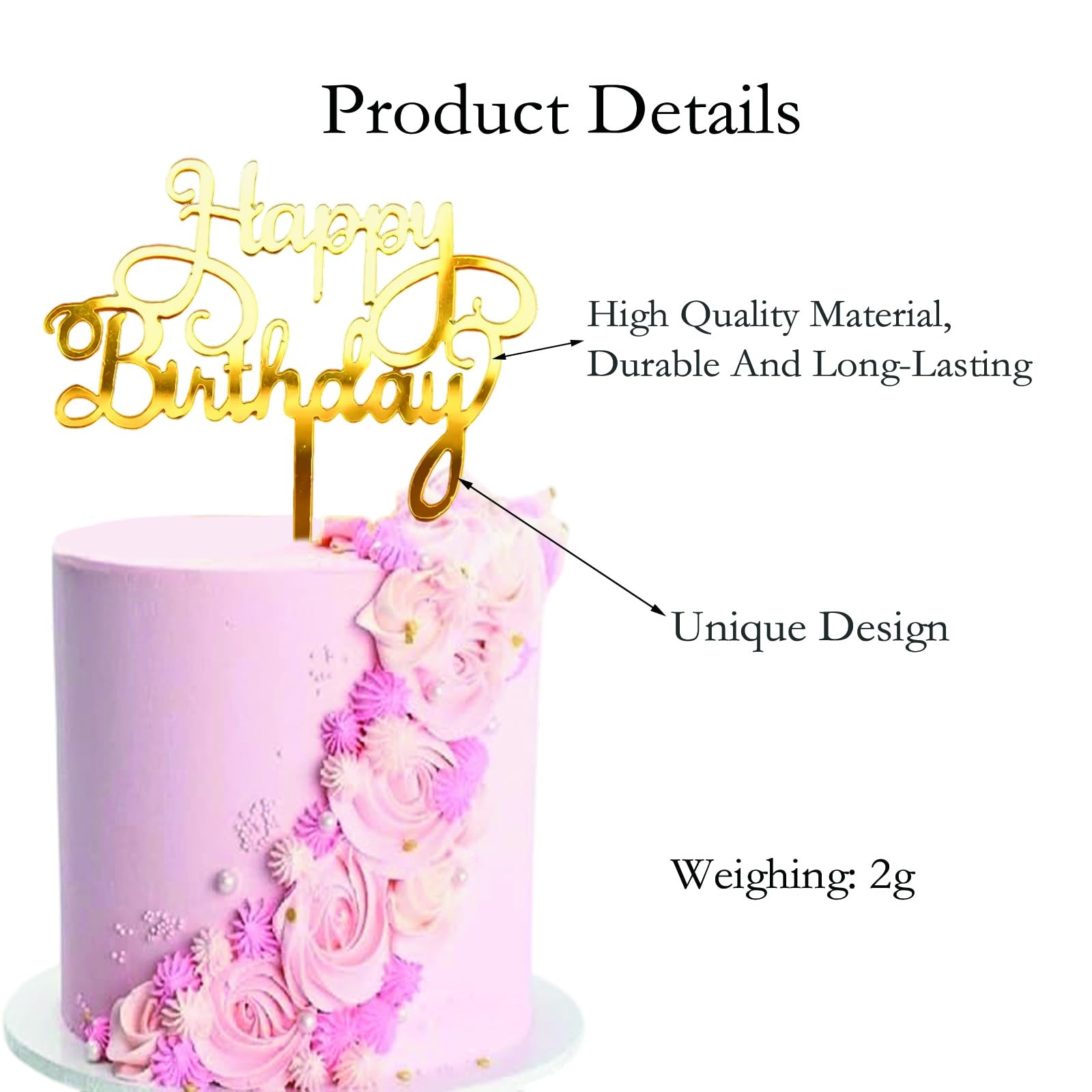 Happy Birthday Cake Toppers - 20 Pack -3 Happy Birthday Cake Toppers - 20 Pack -3