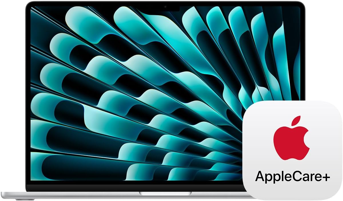 Apple 2025 MacBook Air 15-inch Laptop with M4 chip: Built for Apple Intelligence, 15.3-inch Liquid Retina Display, 16GB Unified Memory, 512GB SSD Storage, Touch ID; Silver with AppleCare+ (3 Years)