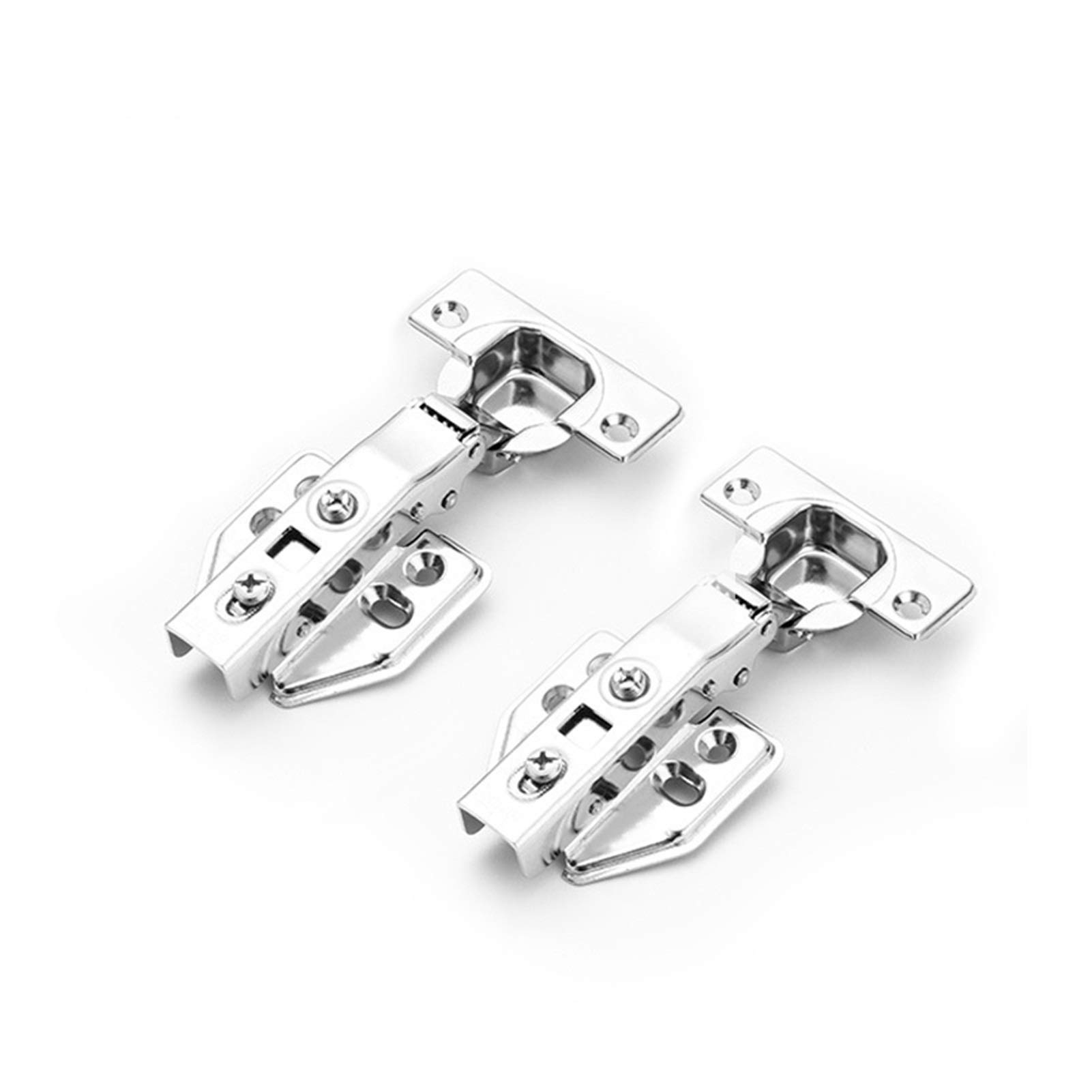 Shundeed Full Overlay 2 Pieces Of Stainless Steel Door Hinges, Diy Hydraulic Buffer Cabinet Cabinet Door Hinge Soft Closing Furniture Hardware(Full Overlay)