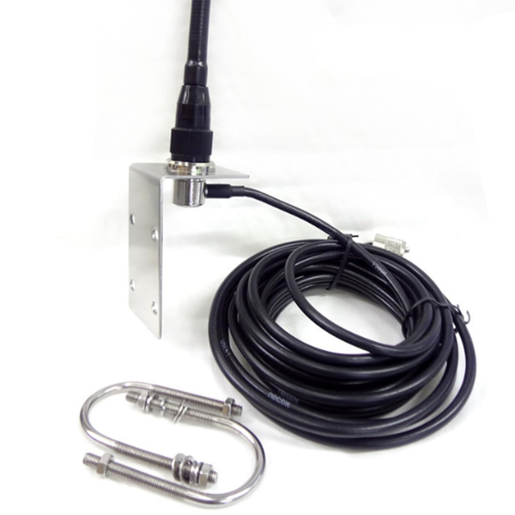 2X Antenne Marine VHF 156-163Mhz Antenne de Mât ÉTanche en Caoutchouc avec Câble 5M RG-58 pour Bateau Voilier Yacht