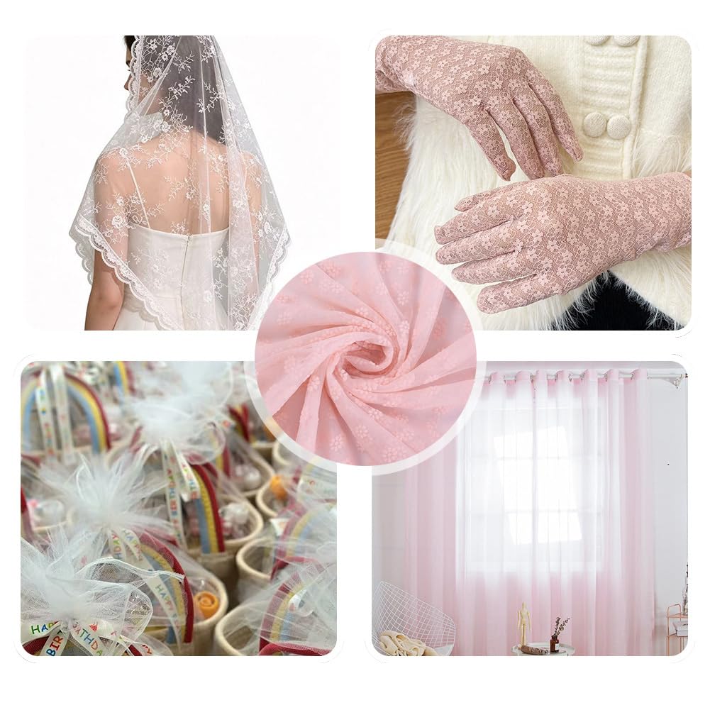 Tela de tul 150 cm x 5 yardas de malla con estampado floral decorativo