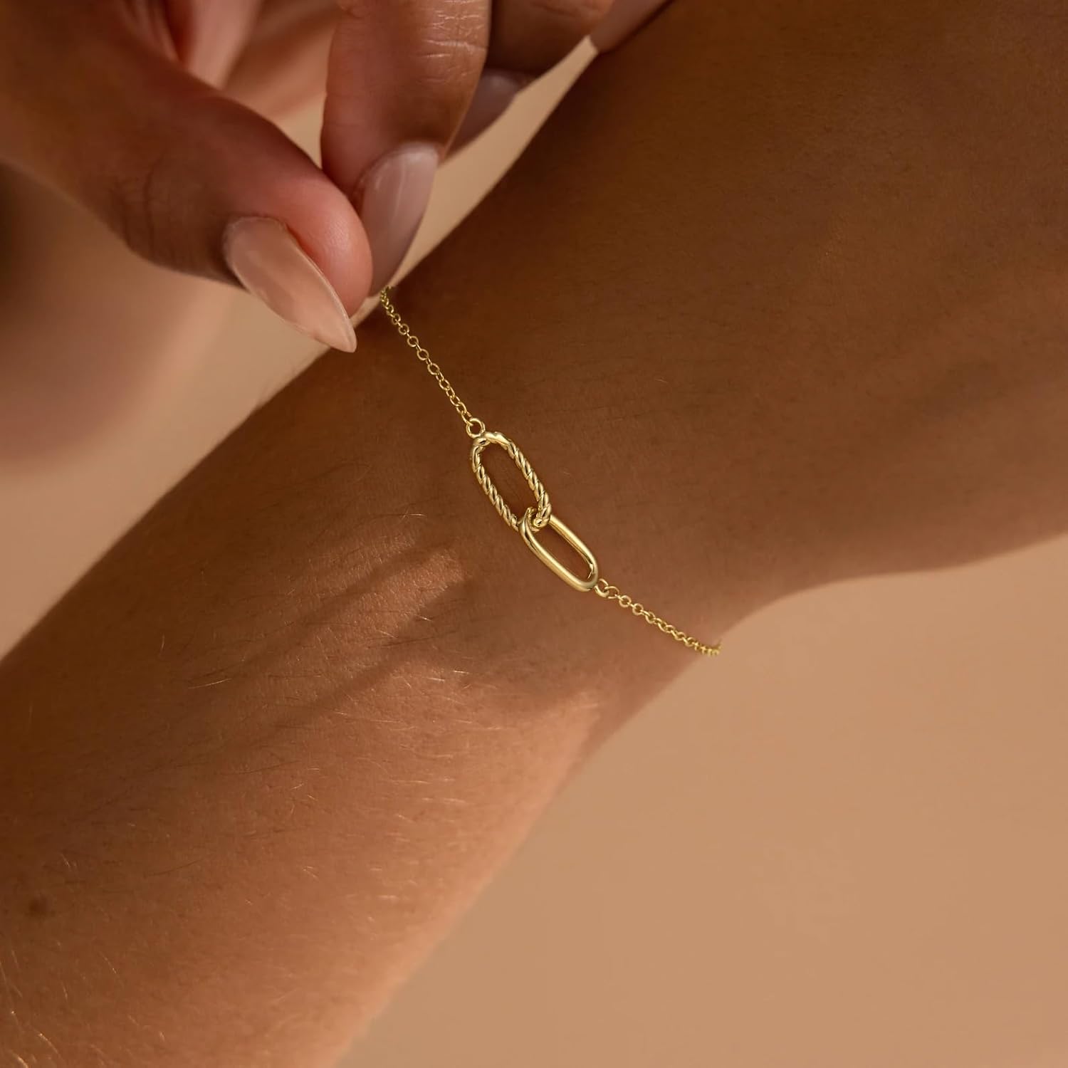 Moodear Valentines Day Gifts for Her, Dainty Gold Charm Bracelets for Women Trendy Non Tarnish 14k Gold Plated/Silver Charms Bracelet Adjustable Chain Waterproof Jewelry - Image 4