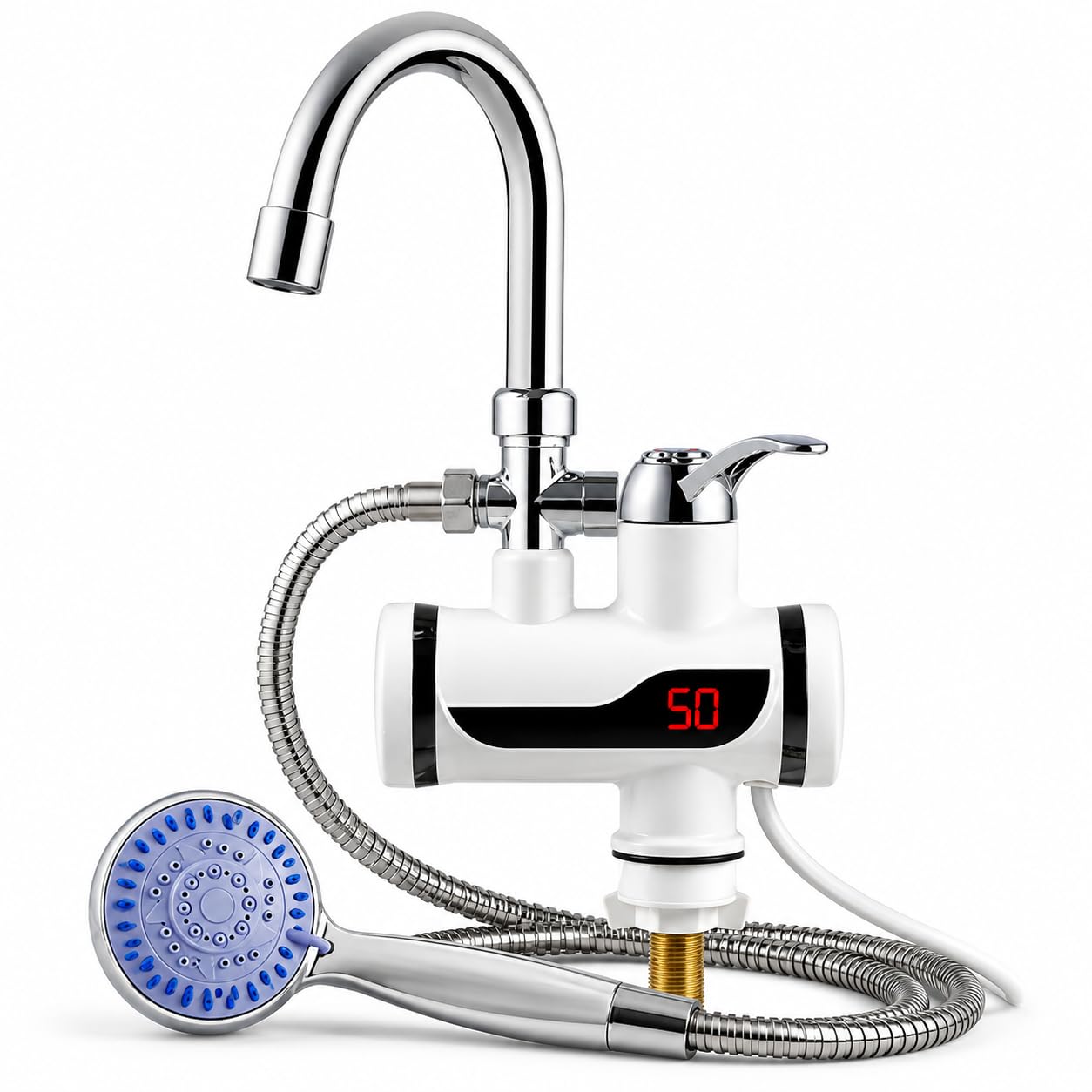 DRUMSTONE WINTER 5 Years Warranty 2-in-1 Instant Electric Water Heater & Hot Water Faucet, Fast Heating Geyser for Kitchen Sink, Energy Efficient Hot Water Tap for Home & Office White-image-48