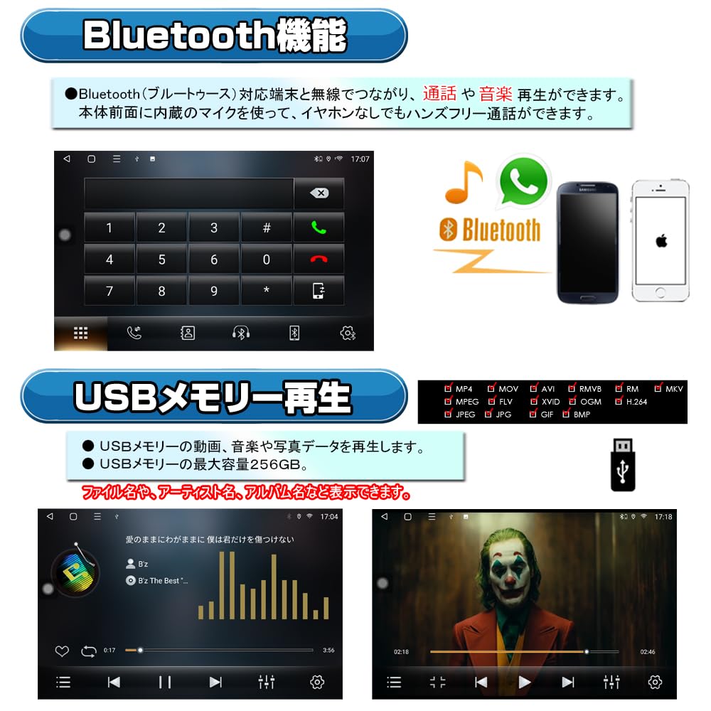 Amazon.co.jp: 車載1DIN 13.3インチタッチパネルRAM4GB ROM128GB 8